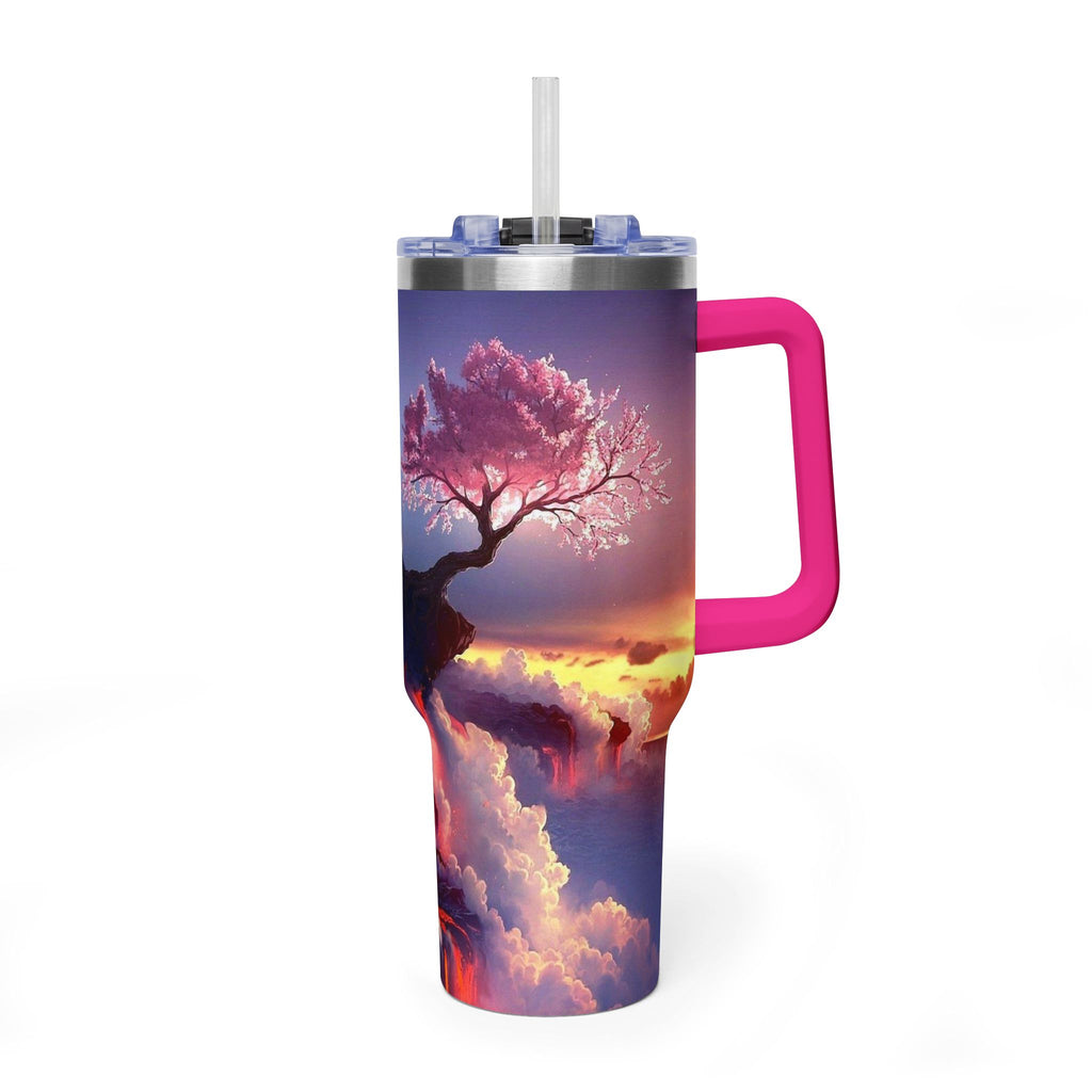 40oz Thermal Tumbler – Sunset Storm Mountain Landscape