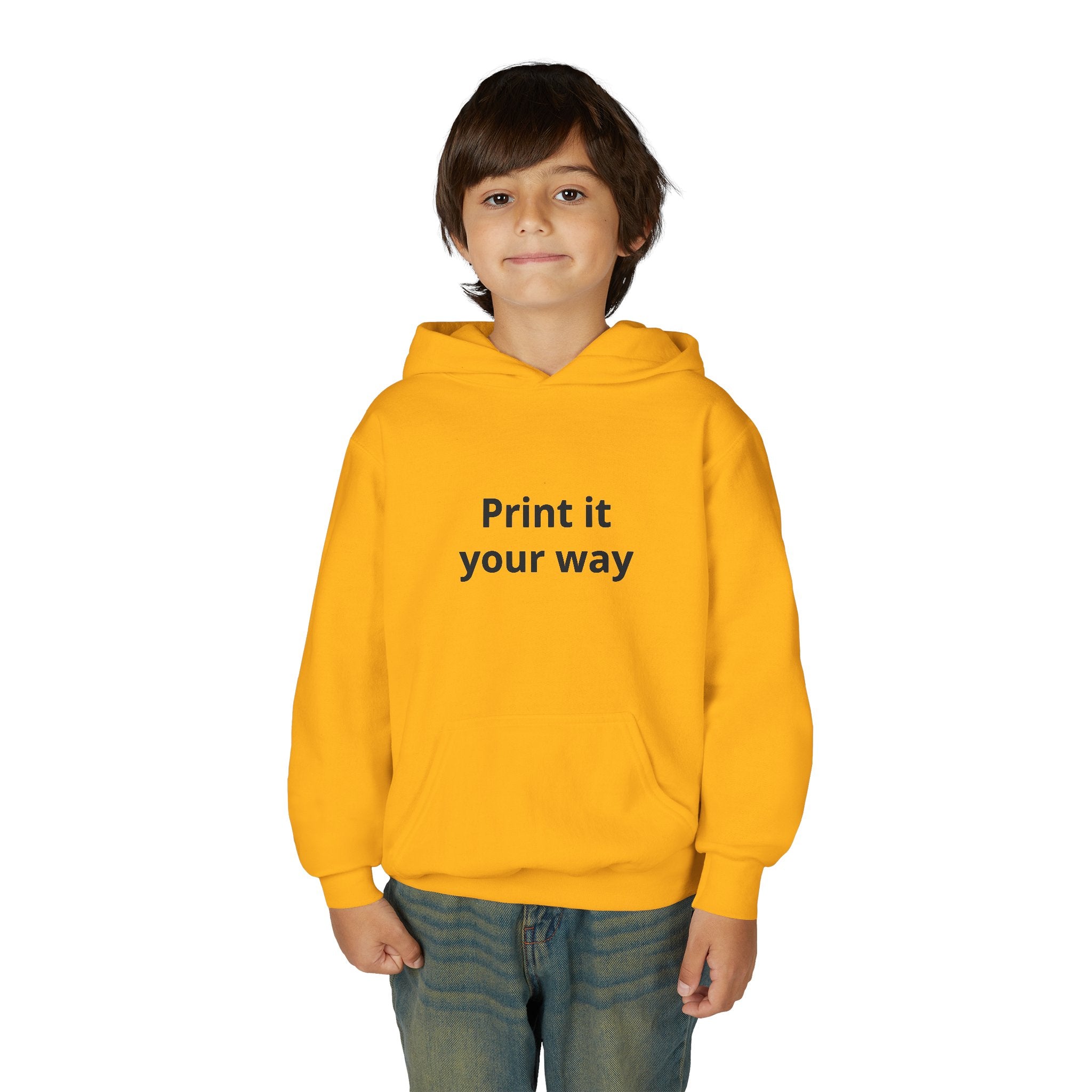Youth Customizable White Hoodie - "Print it your way" Pullover