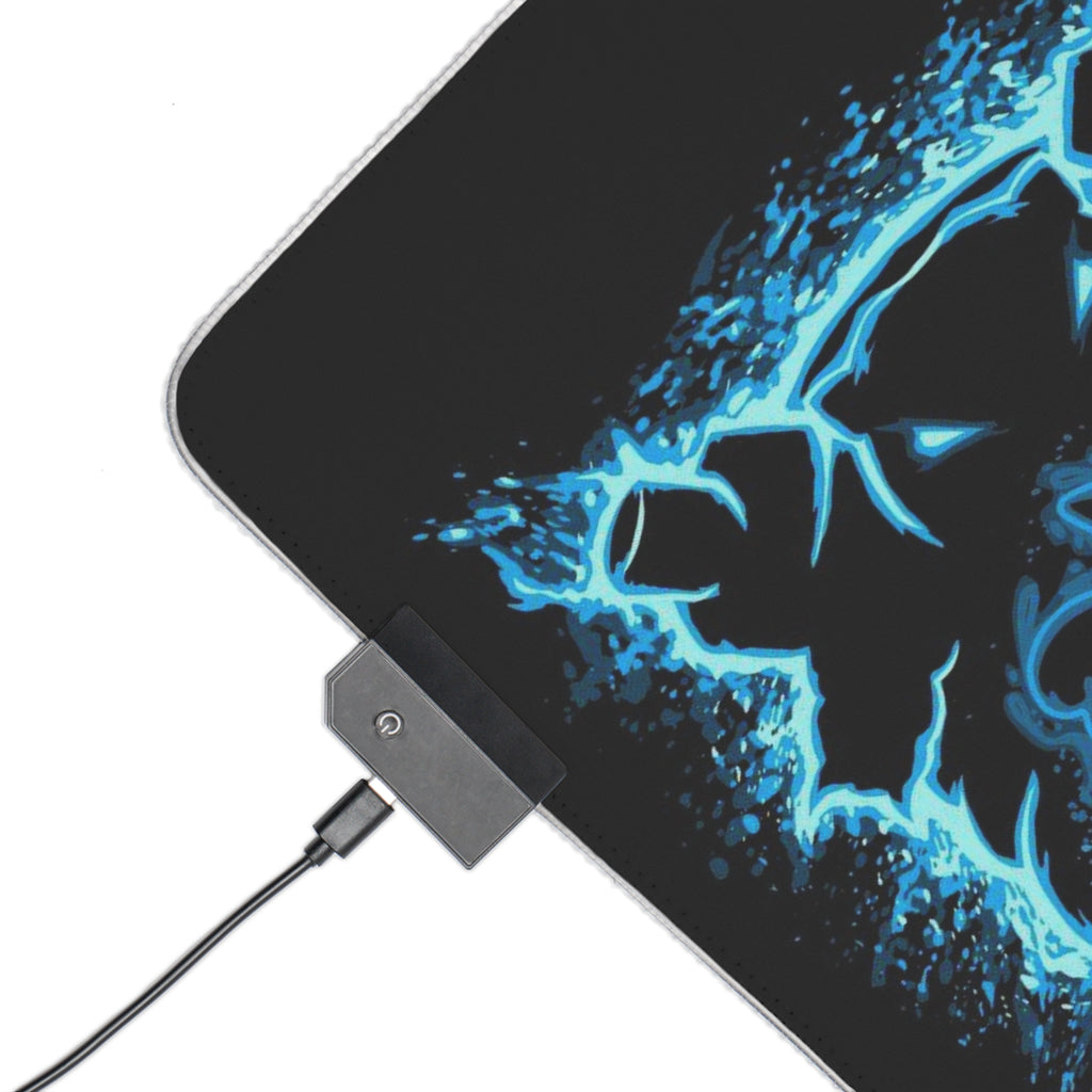 3 Element LED Gaming Mouse Pad — Fire/Water/Grass Icons, XXL Desk Mat for Gamers