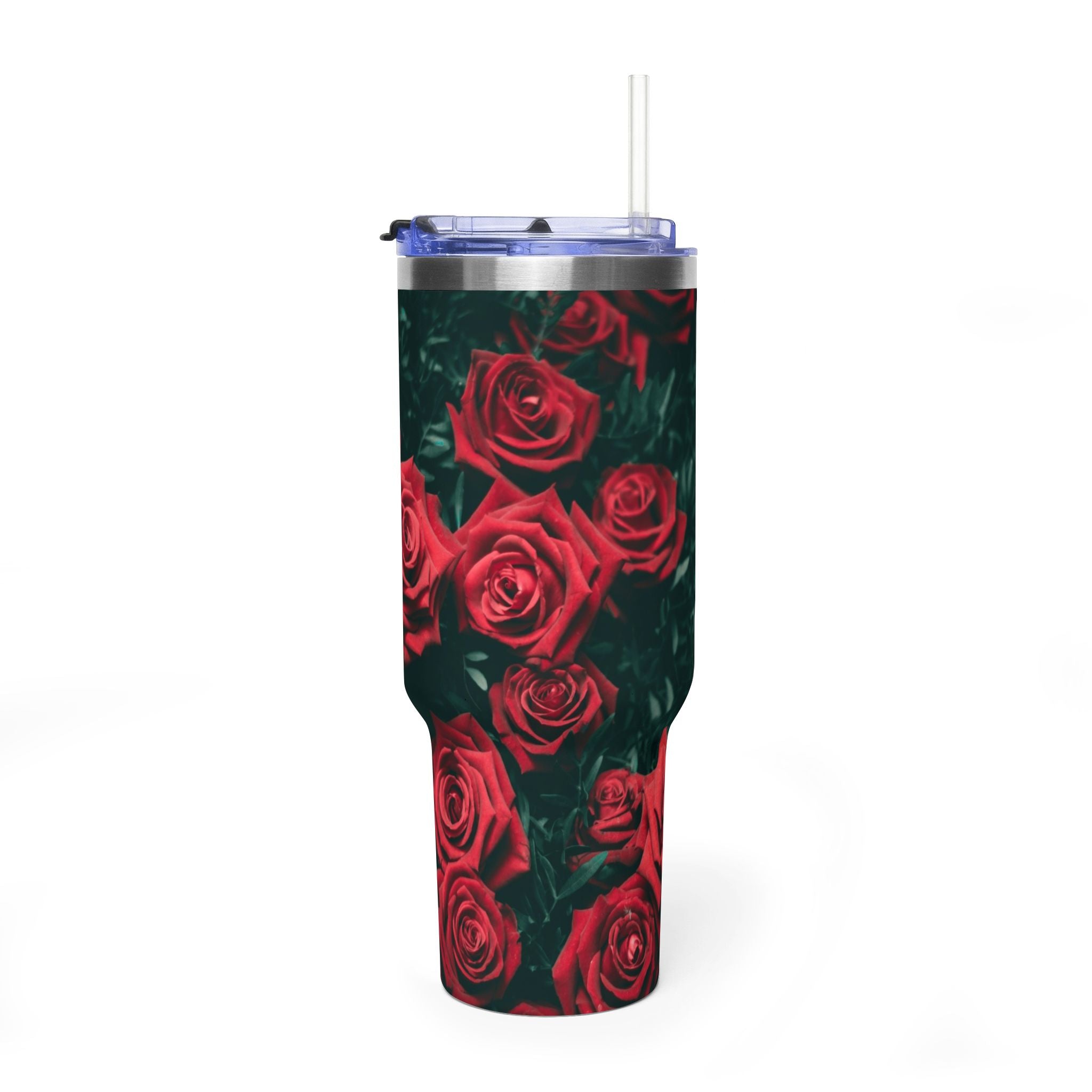 Rose Pattern 40oz Vacuum Tumbler – Insulated Floral Travel Mug