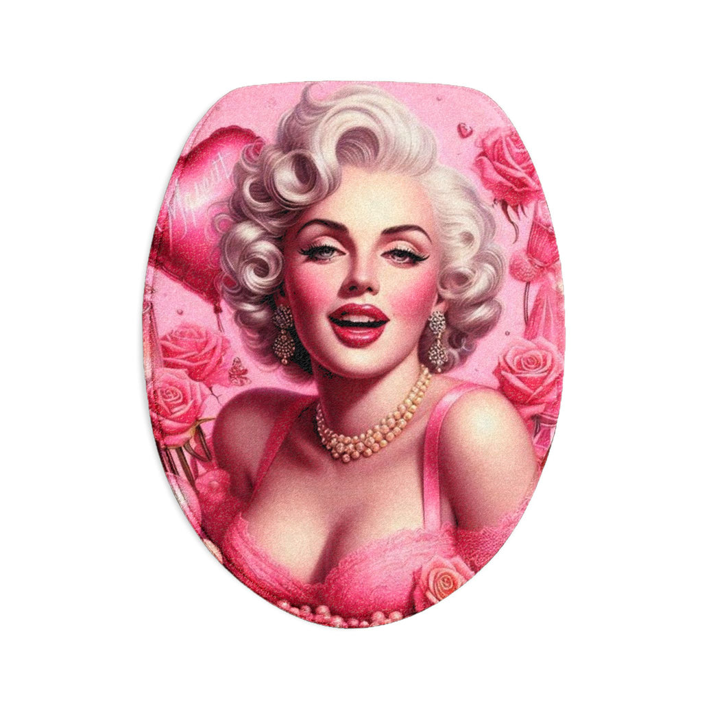 Pink Retro Glam Bath Mat Set — Vintage Pin-Up Vanity Design (3-Piece)
