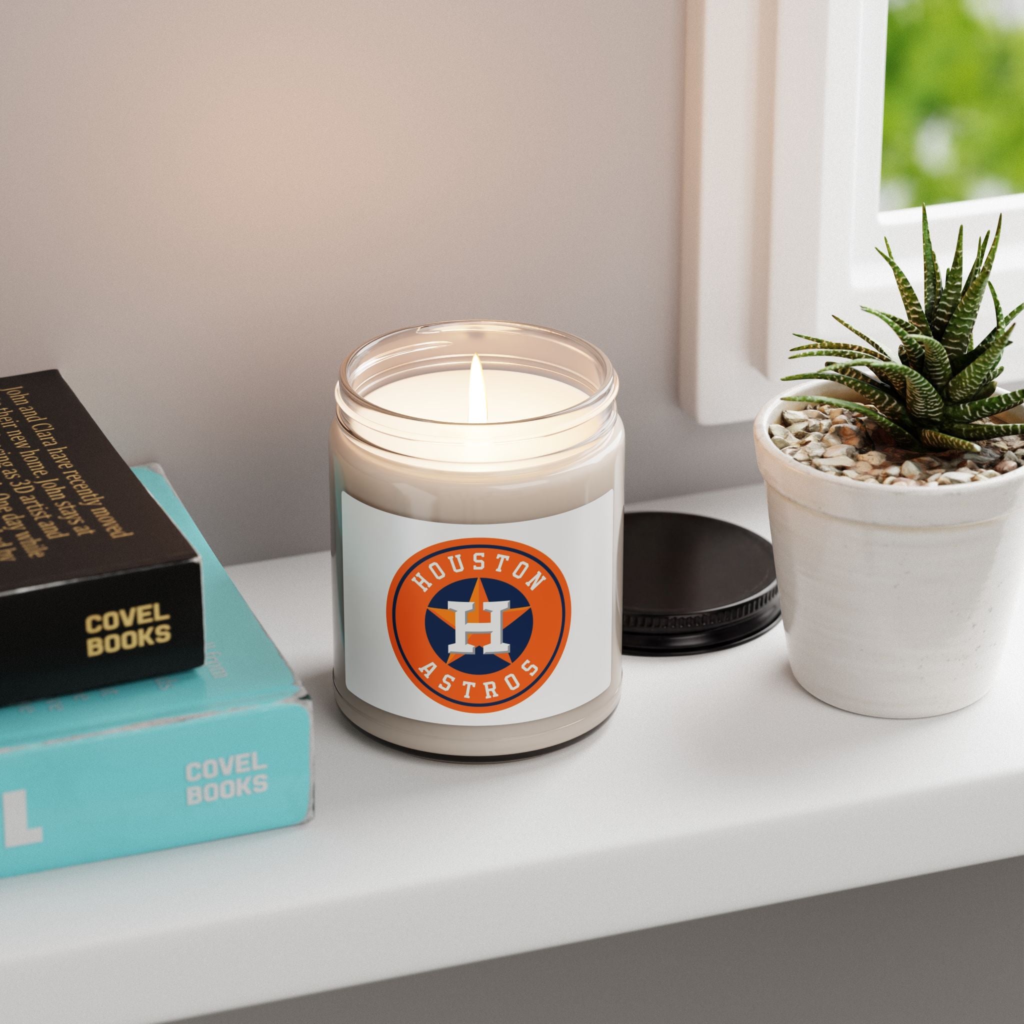 Houston Astros Logo Soy Candle — 9oz Scented Jar for Fans