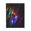 Abstract Neon Shards Velveteen Plush Blanket — Colorful Geometric Throw