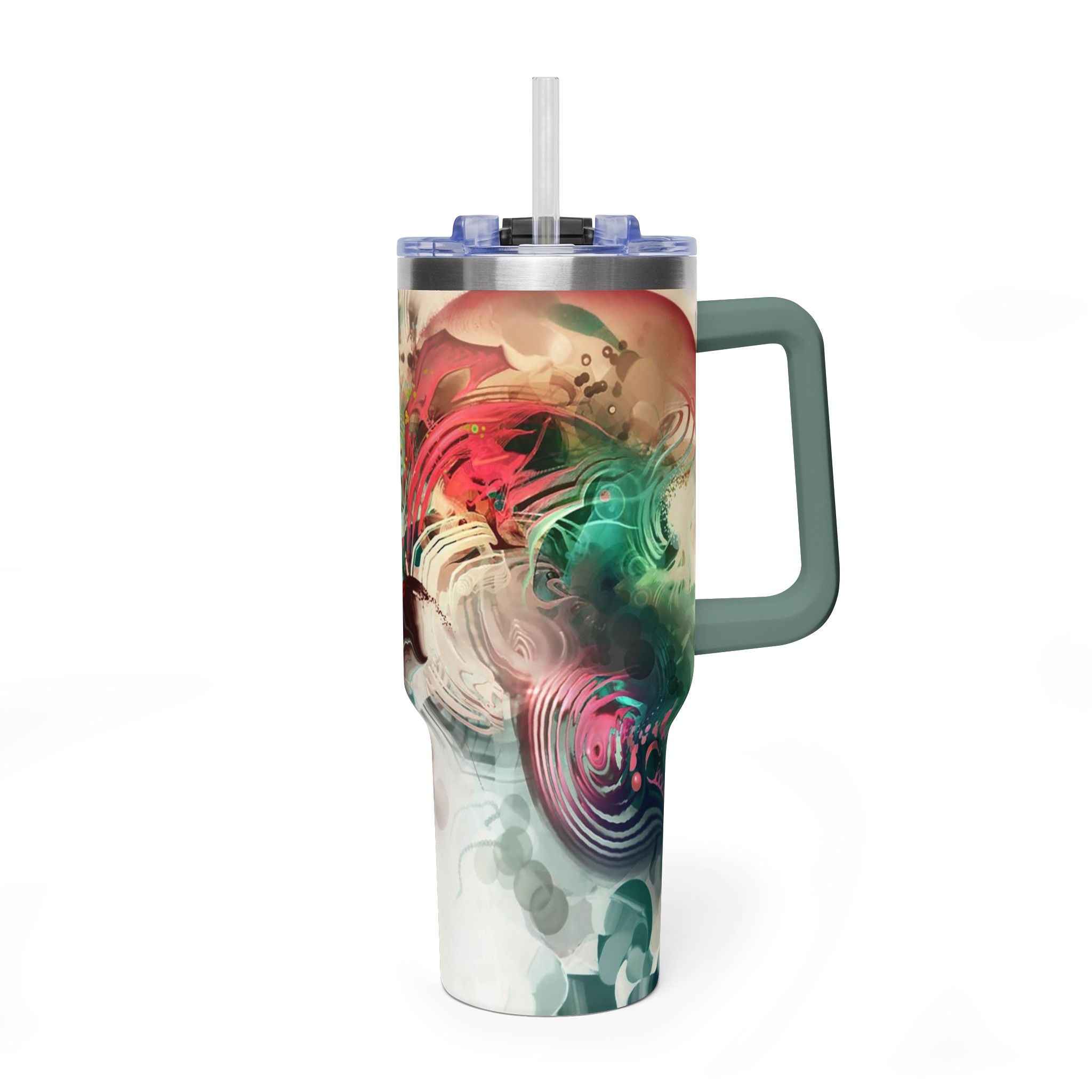 40oz Floral Abstract Vacuum Tumbler - Insulated Travel Cup