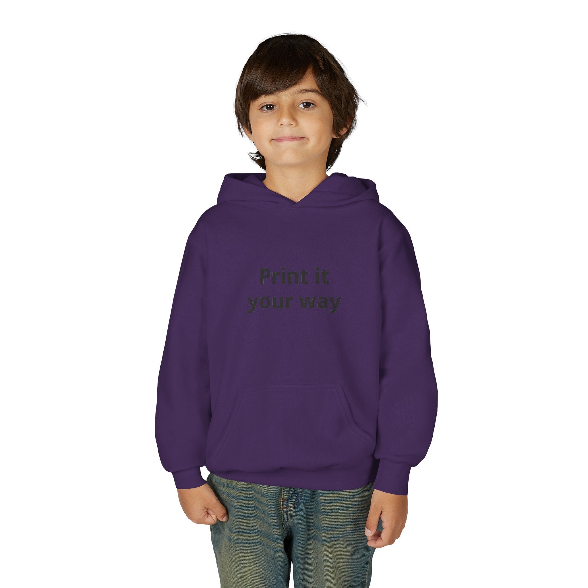 Youth Customizable White Hoodie - "Print it your way" Pullover