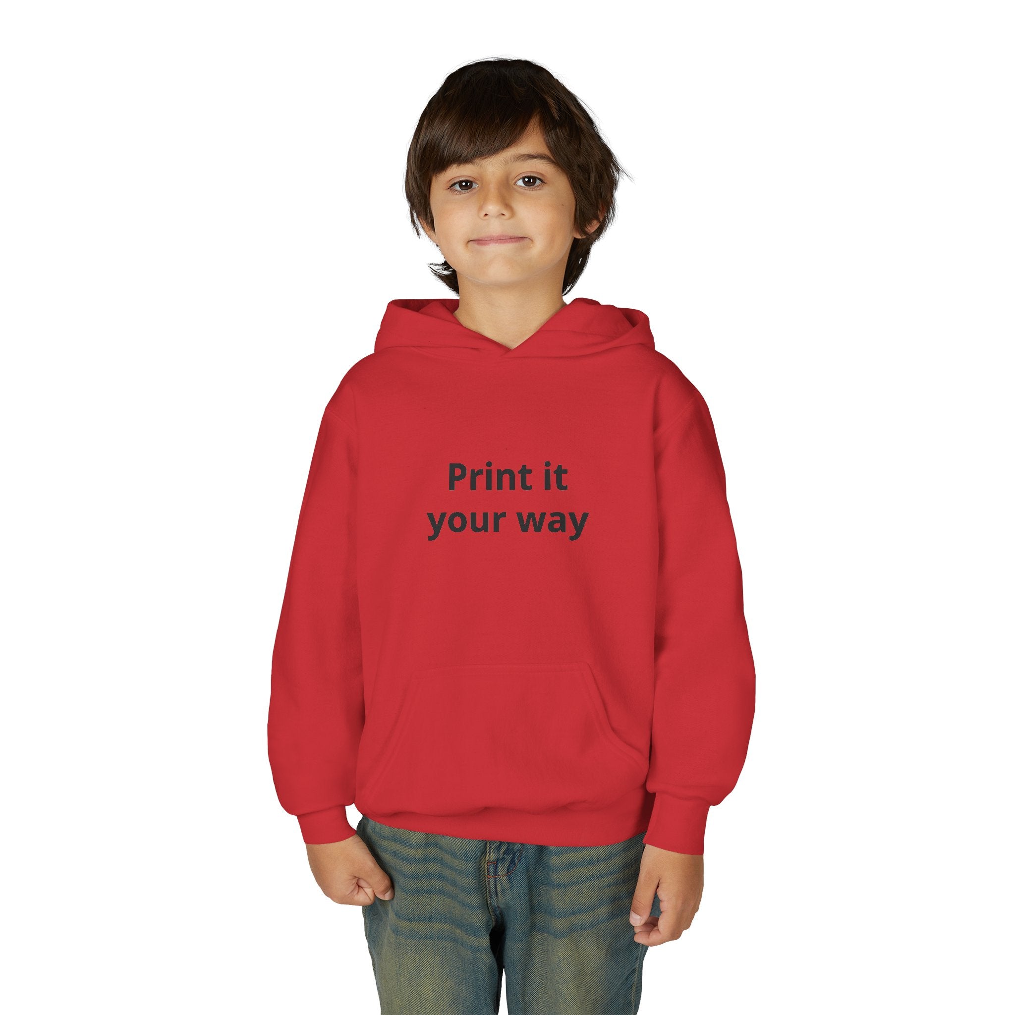 Youth Customizable White Hoodie - "Print it your way" Pullover