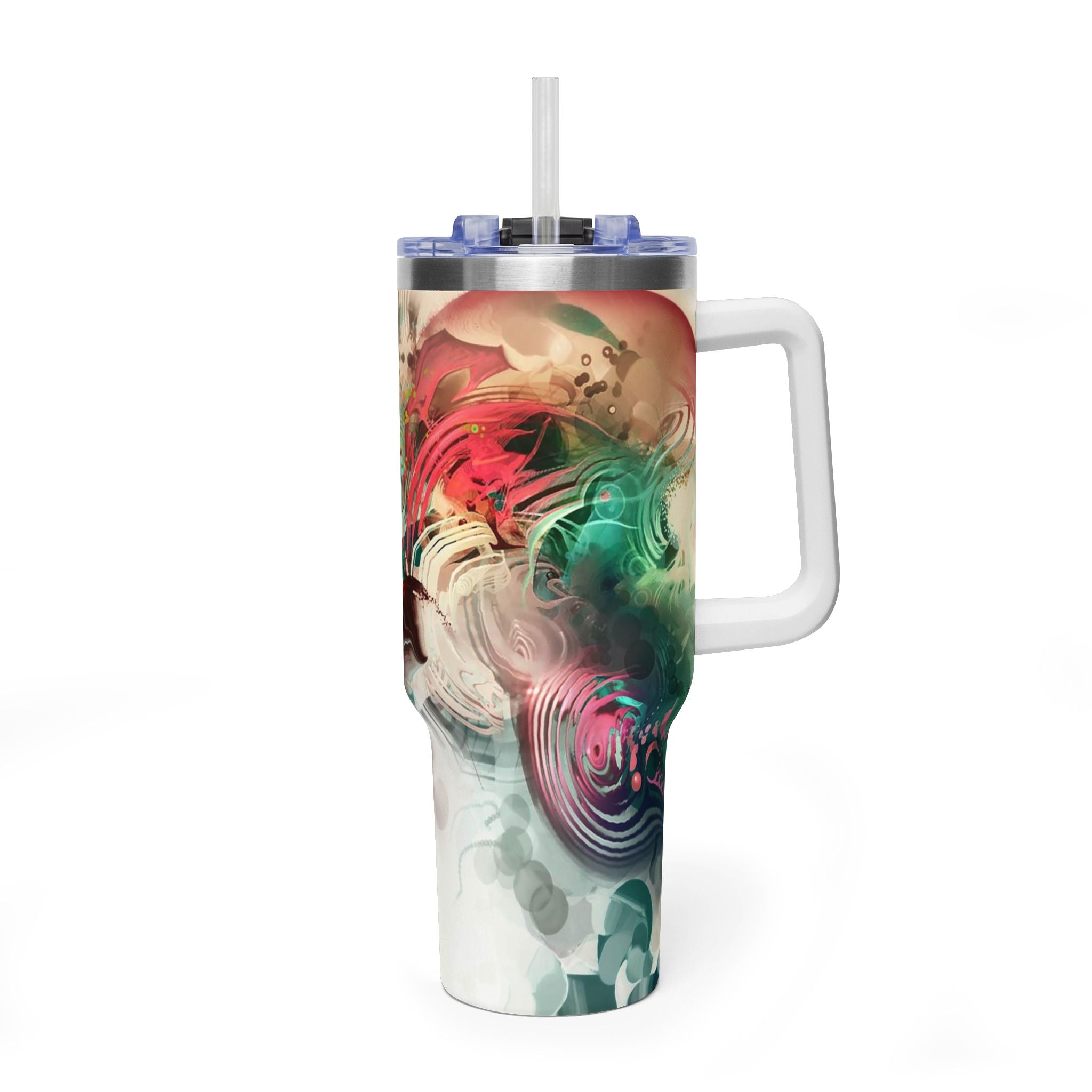 40oz Floral Abstract Vacuum Tumbler - Insulated Travel Cup