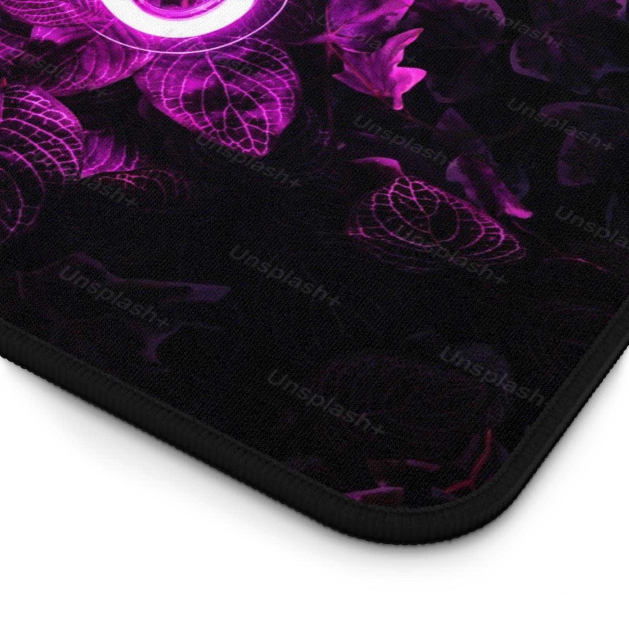 Good Vibes Neon Desk Mat — Pink Neon Keyboard Mouse Pad