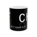 Ceramic Mug — Black F*** 'All I Need Is U' Reflective Typography Coffee Mug (11oz & 15oz)