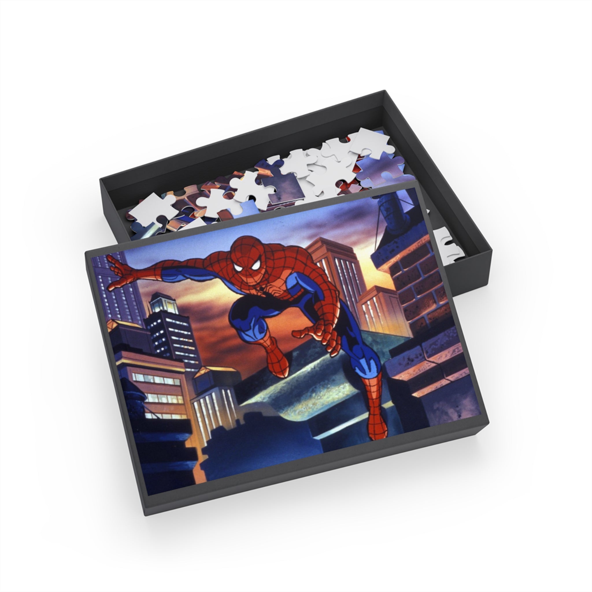 Spider Cityscape Puzzle — Superhero Jigsaw (96/252/500/1000 pcs)
