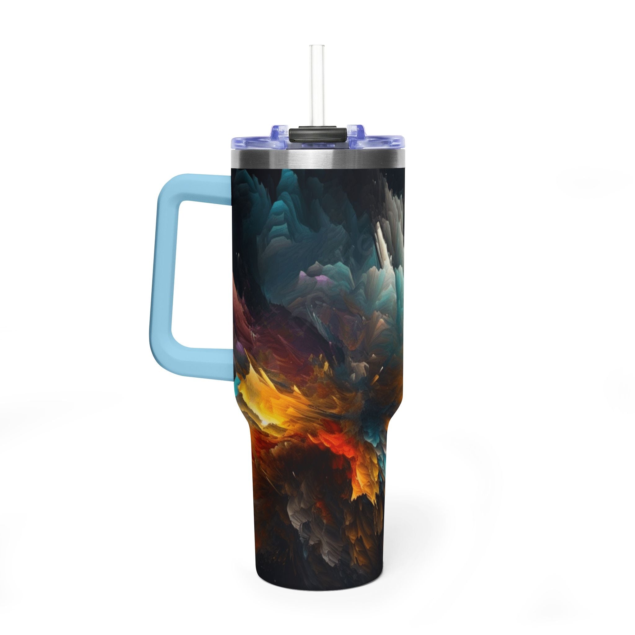 40oz Vacuum Tumbler – Abstract Cosmic Swirl Insulated Travel Cup