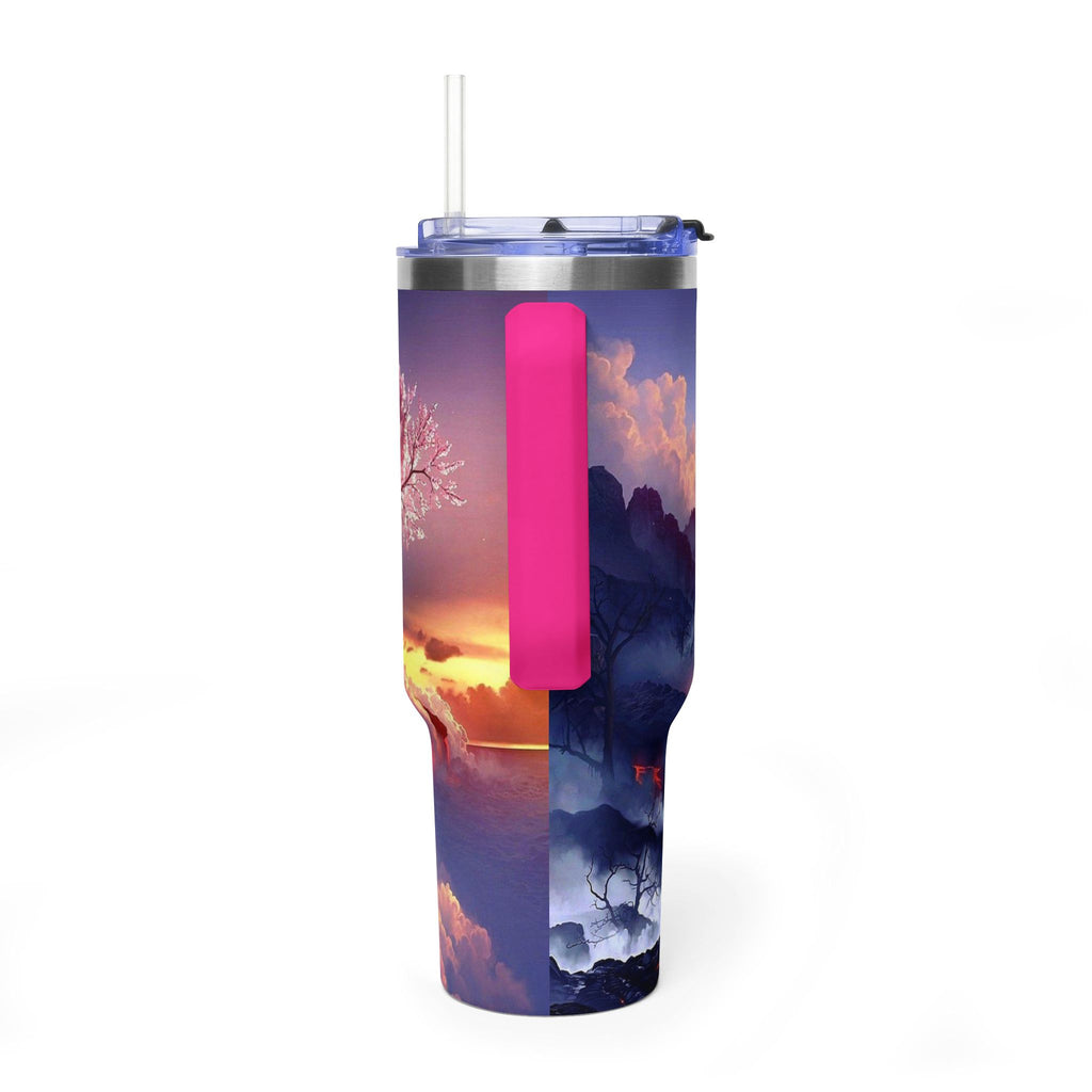 40oz Thermal Tumbler – Sunset Storm Mountain Landscape