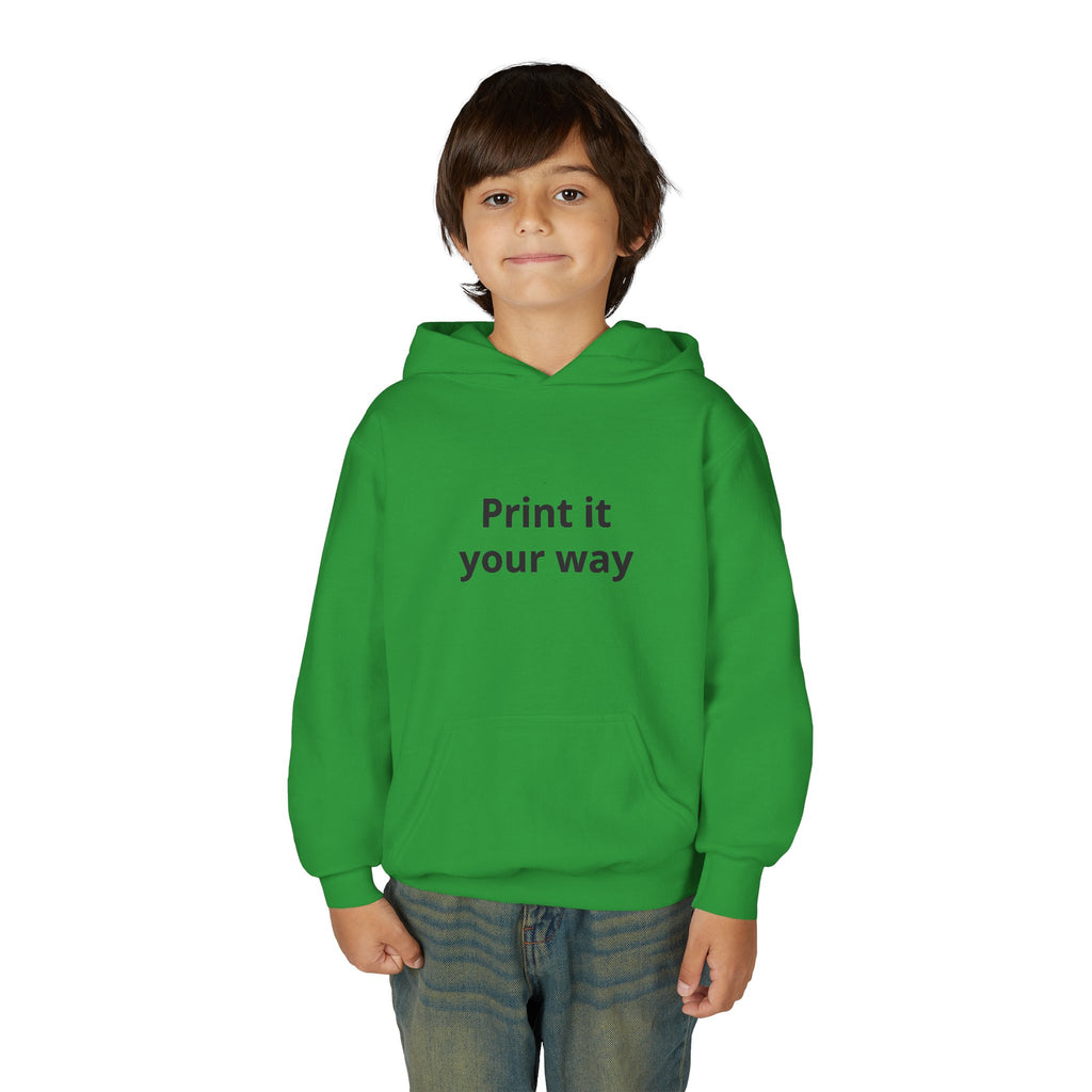 Youth Customizable White Hoodie - "Print it your way" Pullover
