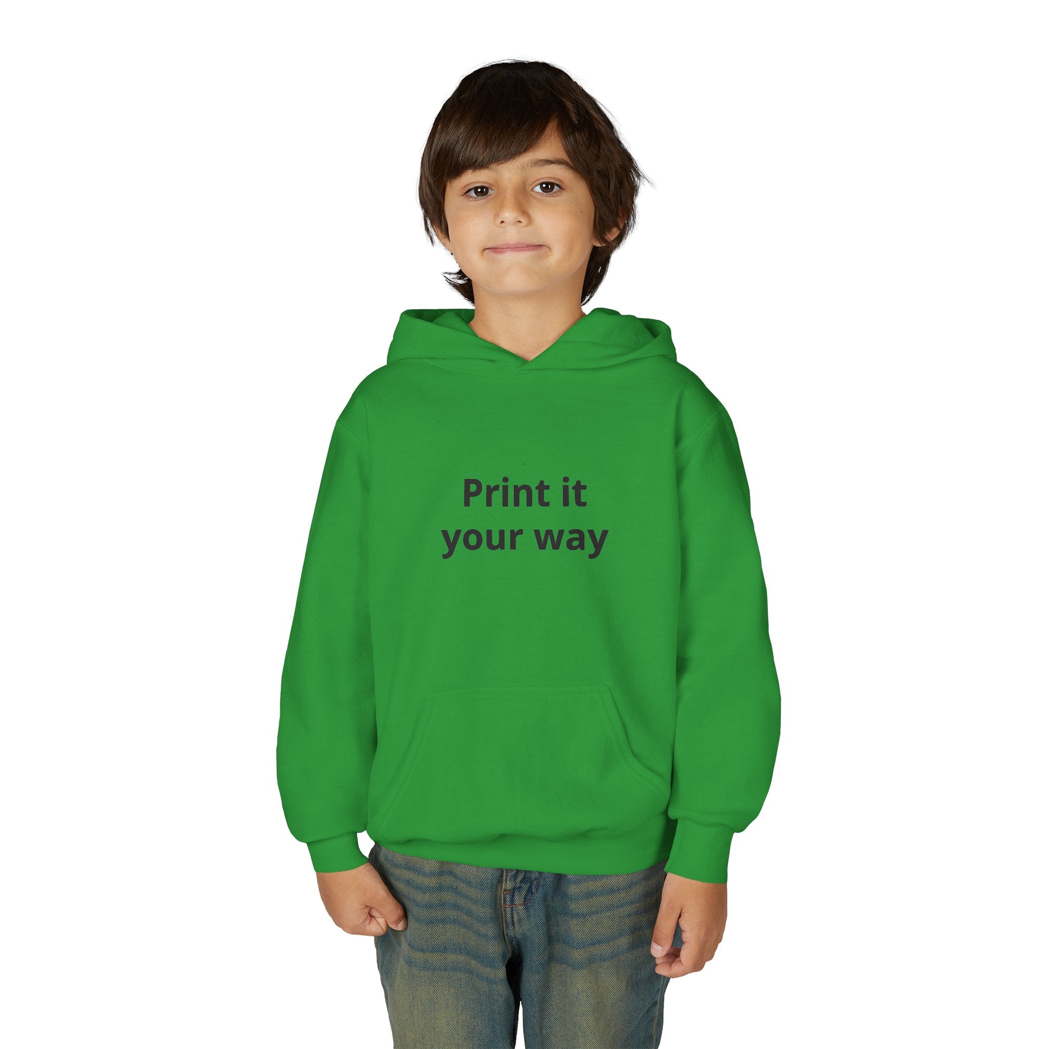 Youth Customizable White Hoodie - "Print it your way" Pullover