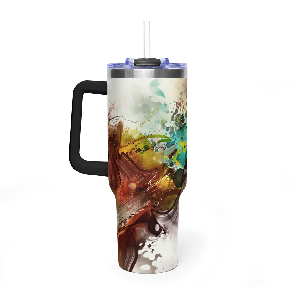 40oz Floral Abstract Vacuum Tumbler - Insulated Travel Cup