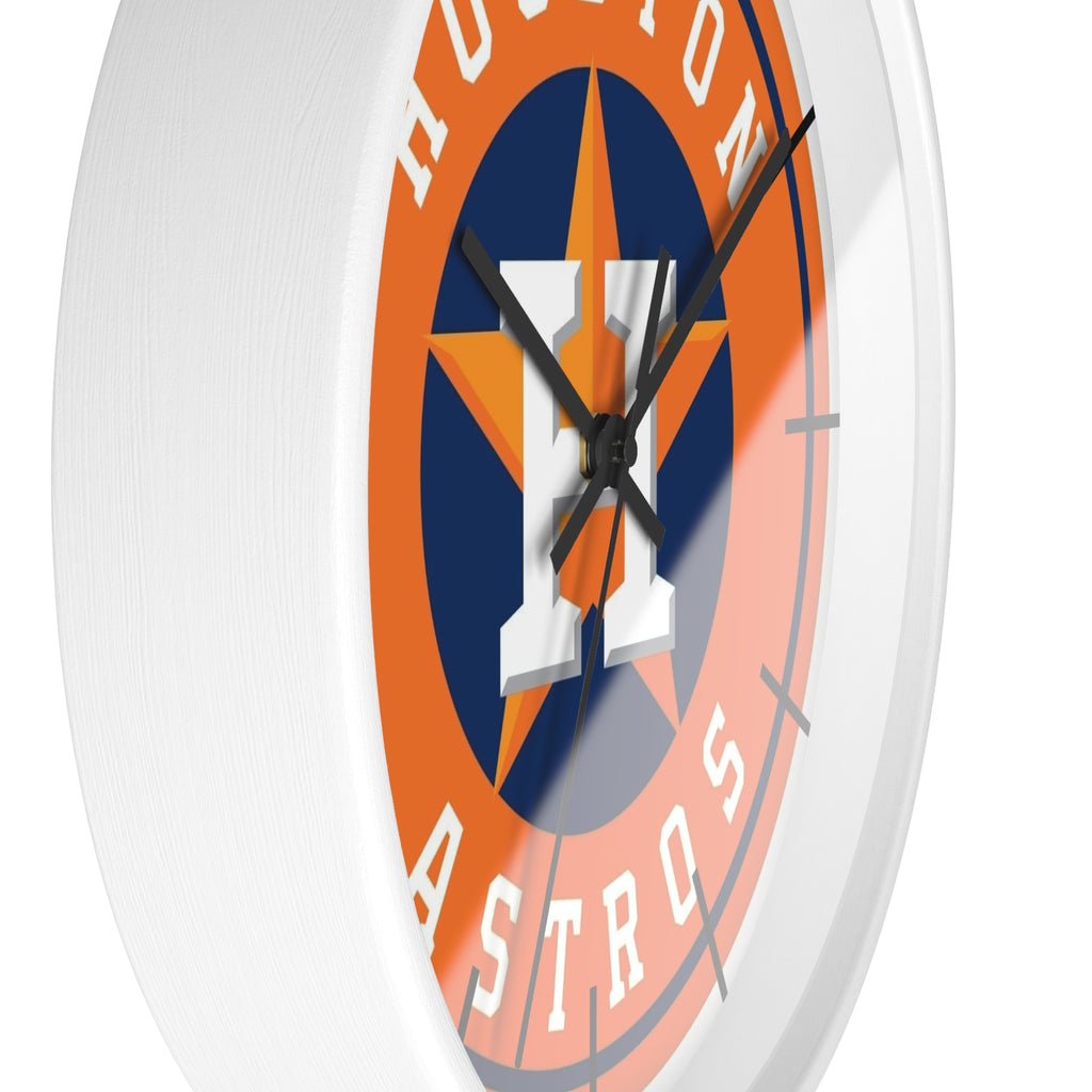 Houston Astros Wall Clock — Retro Team Logo Baseball Clock for Fans