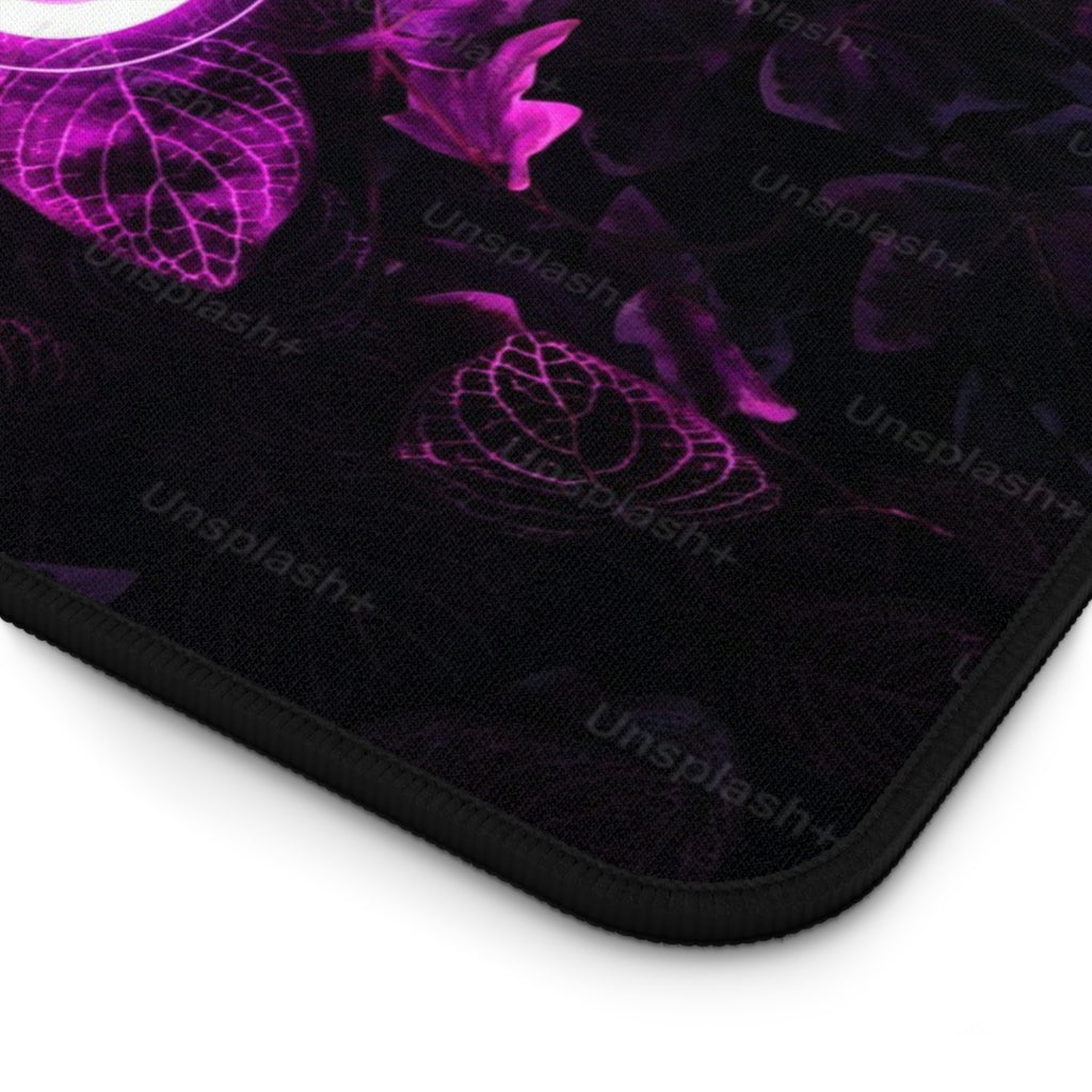 Good Vibes Neon Desk Mat — Pink Neon Keyboard Mouse Pad