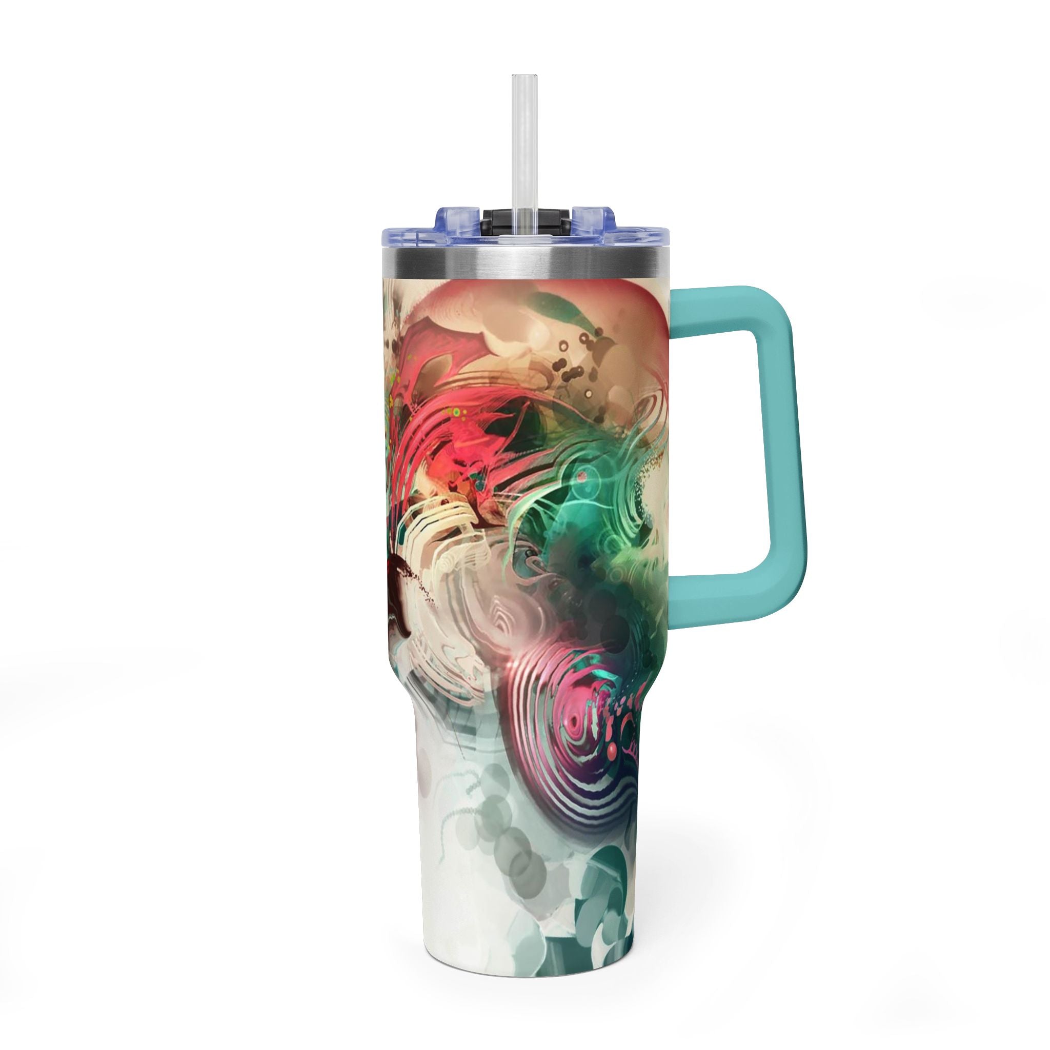 40oz Floral Abstract Vacuum Tumbler - Insulated Travel Cup