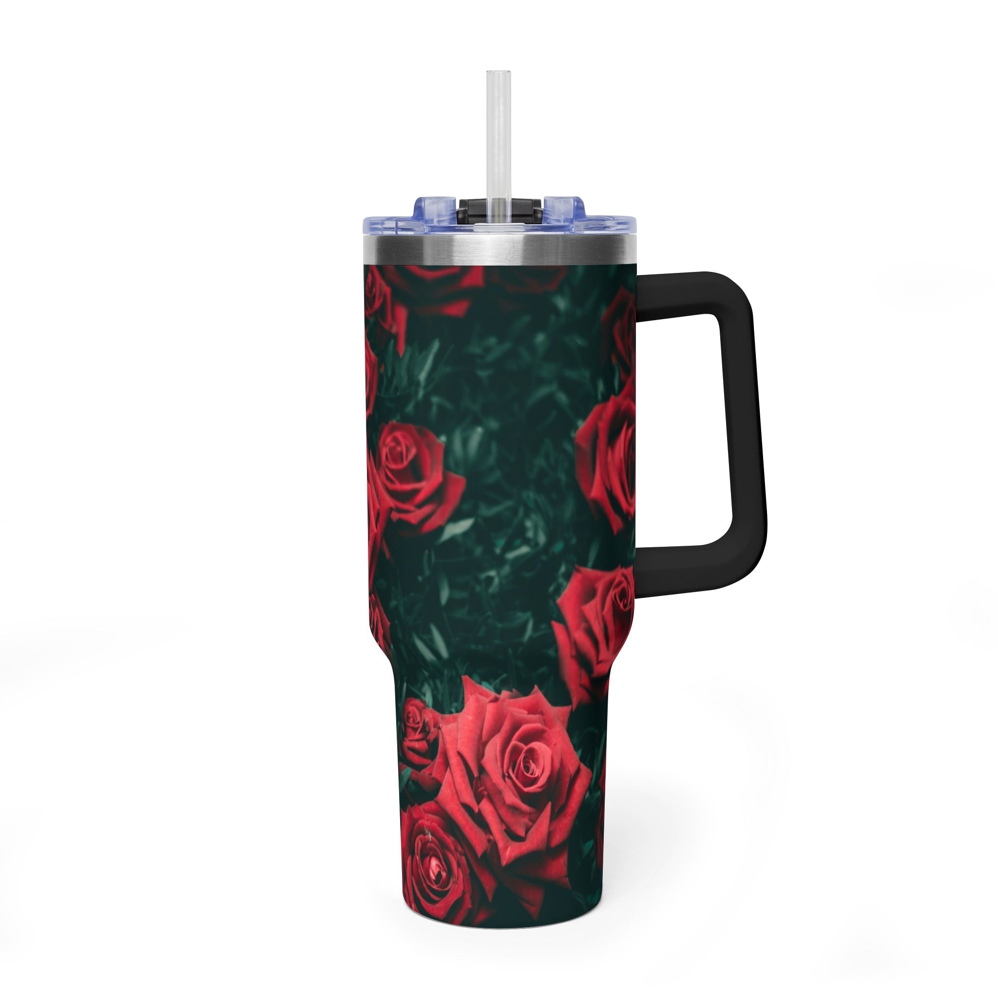 Rose Pattern 40oz Vacuum Tumbler – Insulated Floral Travel Mug