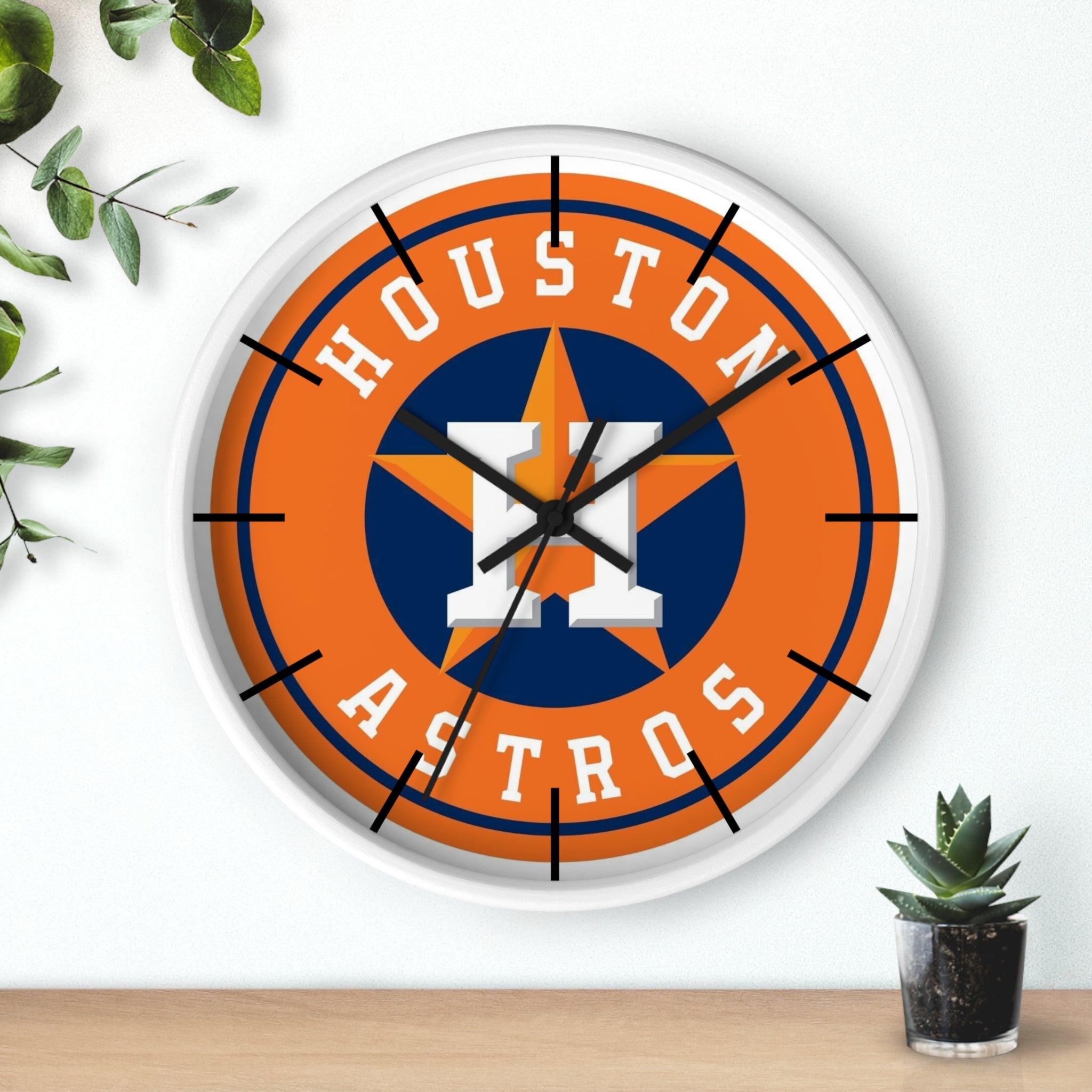 Houston Astros Wall Clock — Retro Team Logo Baseball Clock for Fans