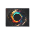 Vibrant Abstract Black Hole Design-Heavy Duty Rug