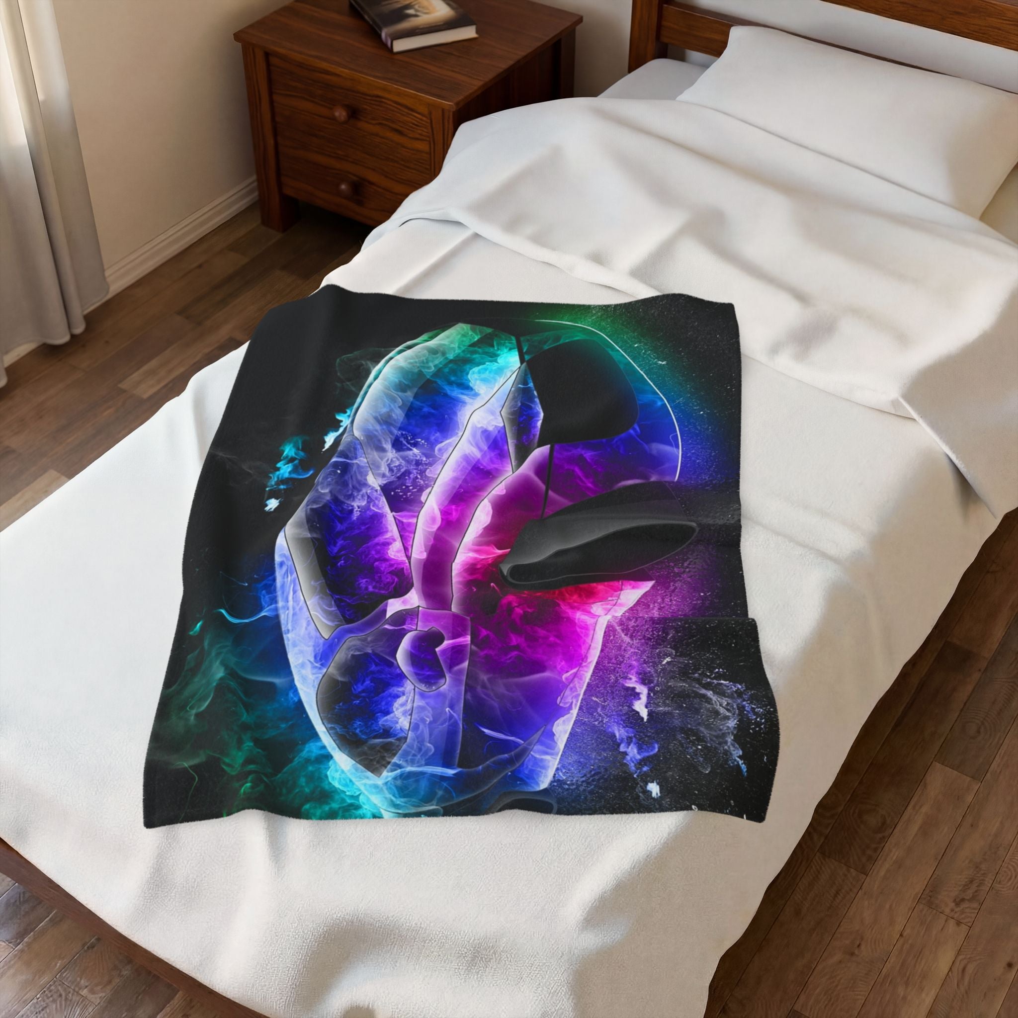 Smoky Neon Car Velveteen Plush Blanket — Velveteen Throw