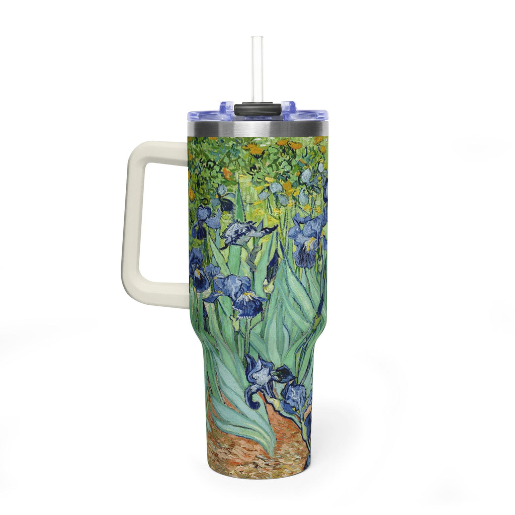40oz Vacuum Tumbler — Van Gogh Irises Insulated Travel Mug