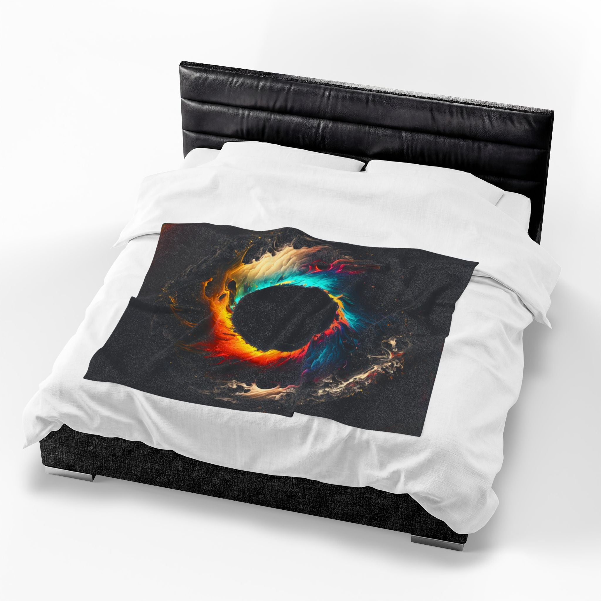 Velveteen Blanket — Cosmic Color Eye Swirl Plush Throw