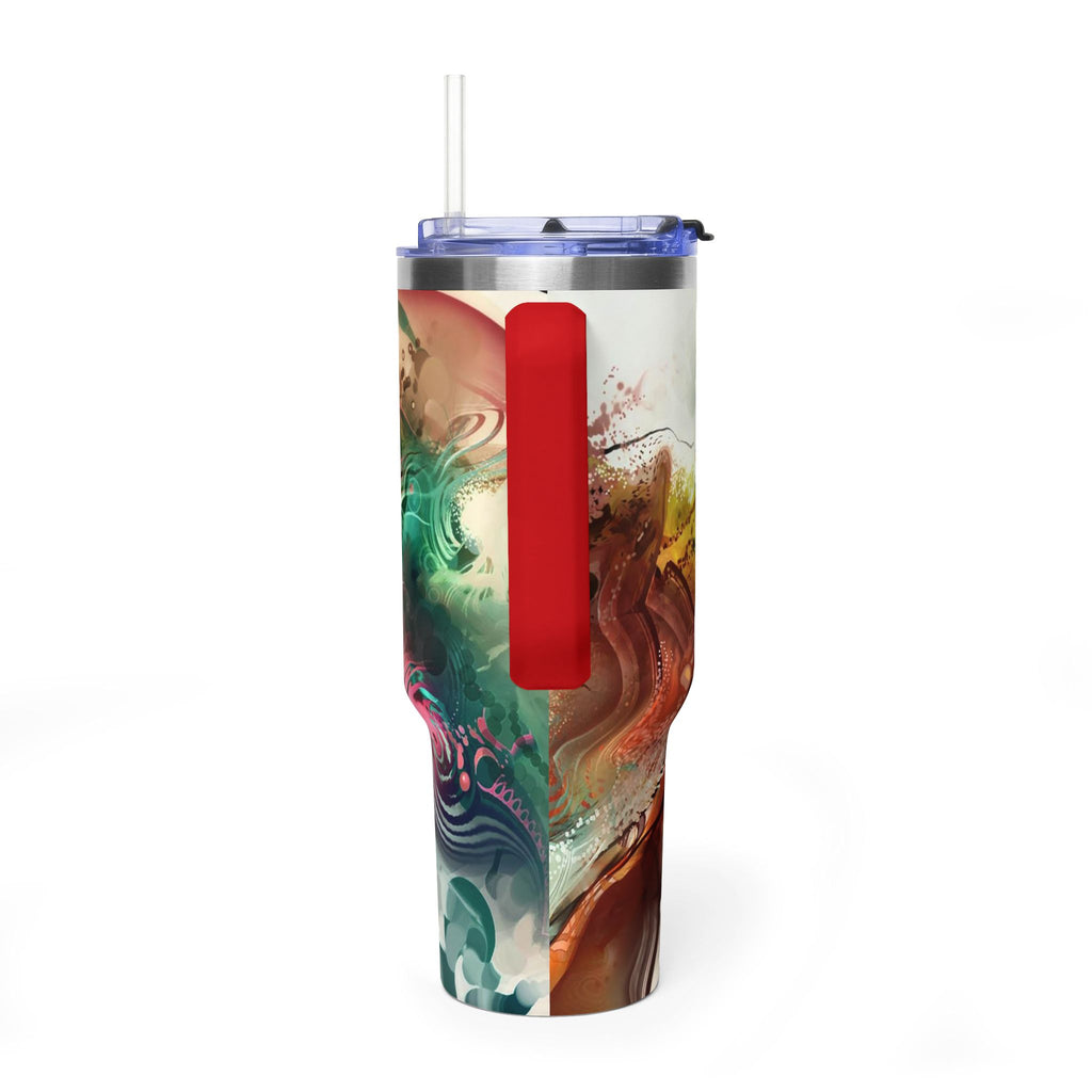 40oz Floral Abstract Vacuum Tumbler - Insulated Travel Cup