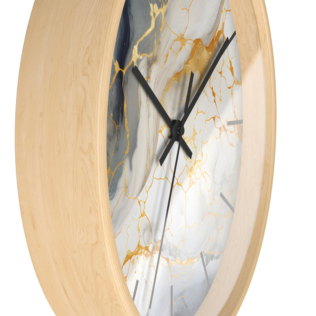 Marble Gold Accent Wall Clock — Elegant Modern Home Decor