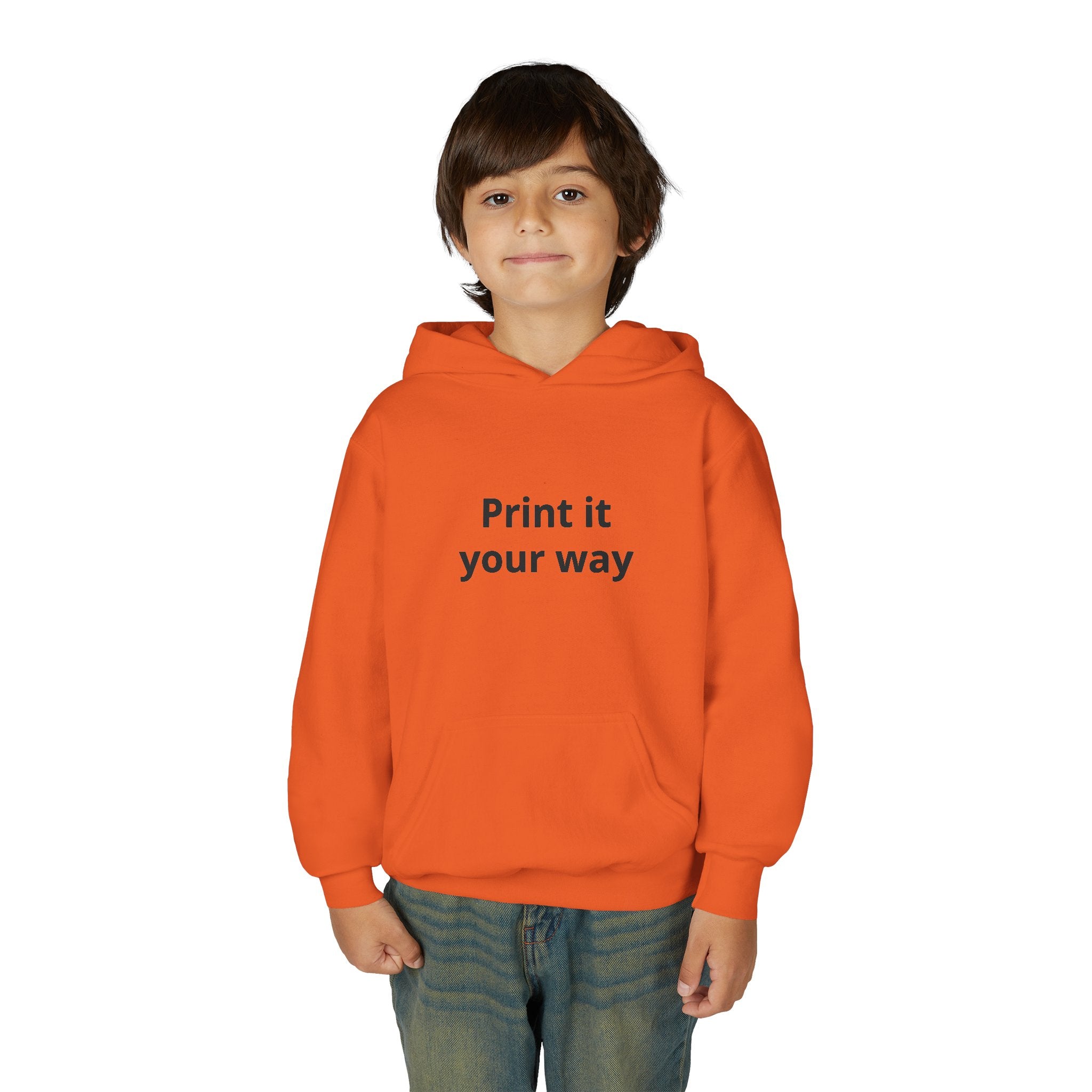 Youth Customizable White Hoodie - "Print it your way" Pullover