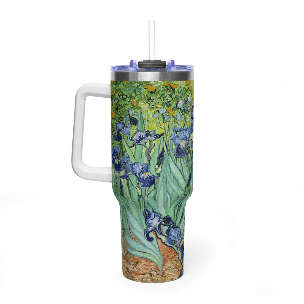 40oz Vacuum Tumbler — Van Gogh Irises Insulated Travel Mug