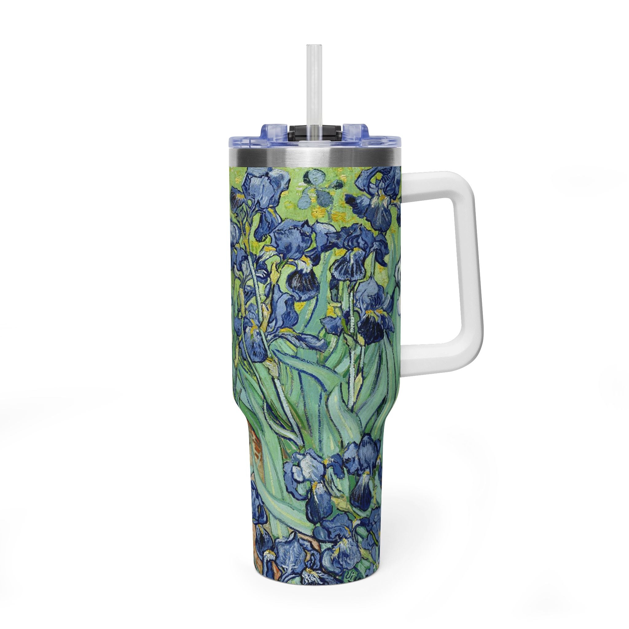 40oz Vacuum Tumbler — Van Gogh Irises Insulated Travel Mug