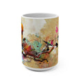 Abstract Color Parrot Splash Mug — 15oz Artistic Coffee Cup