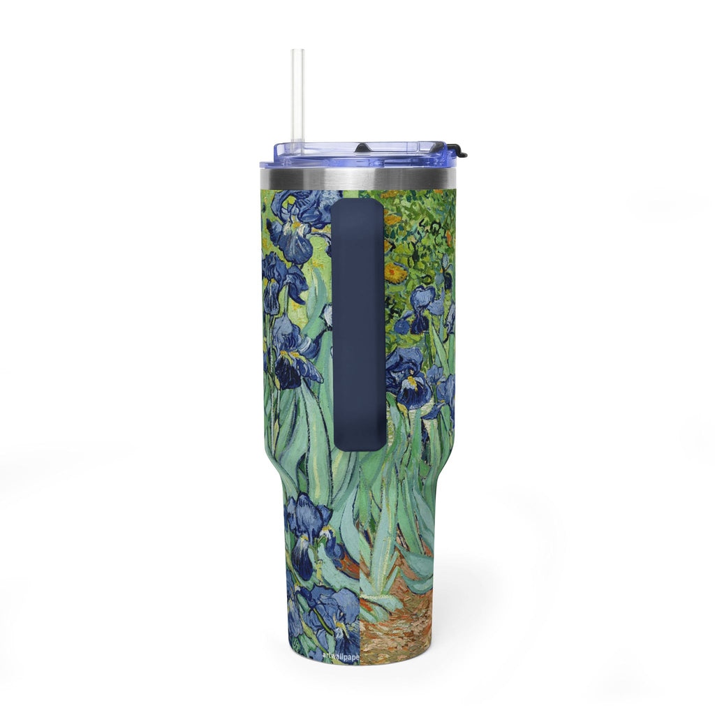 40oz Vacuum Tumbler — Van Gogh Irises Insulated Travel Mug