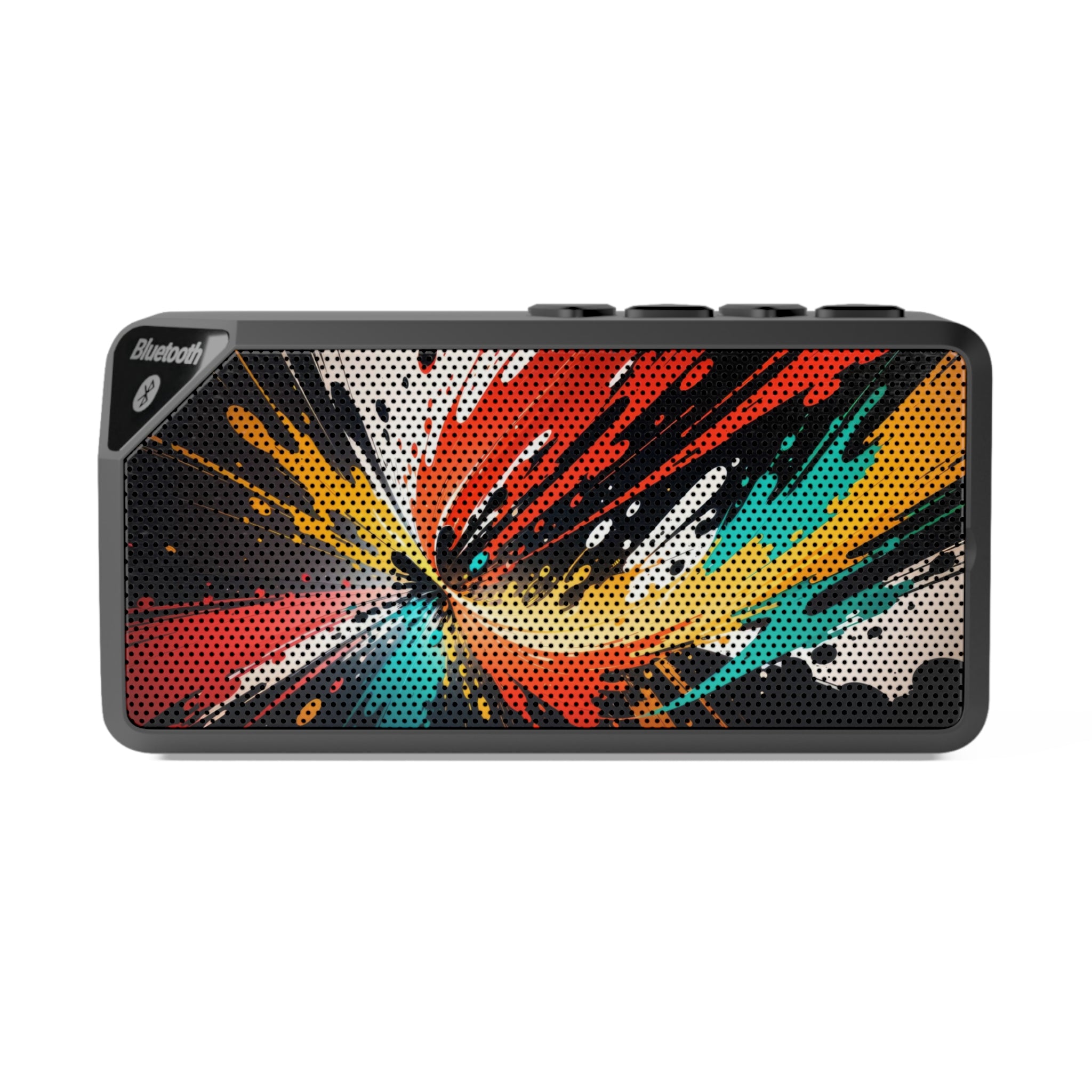 Portable Bluetooth Speaker — Color Splash Abstract Grill Design