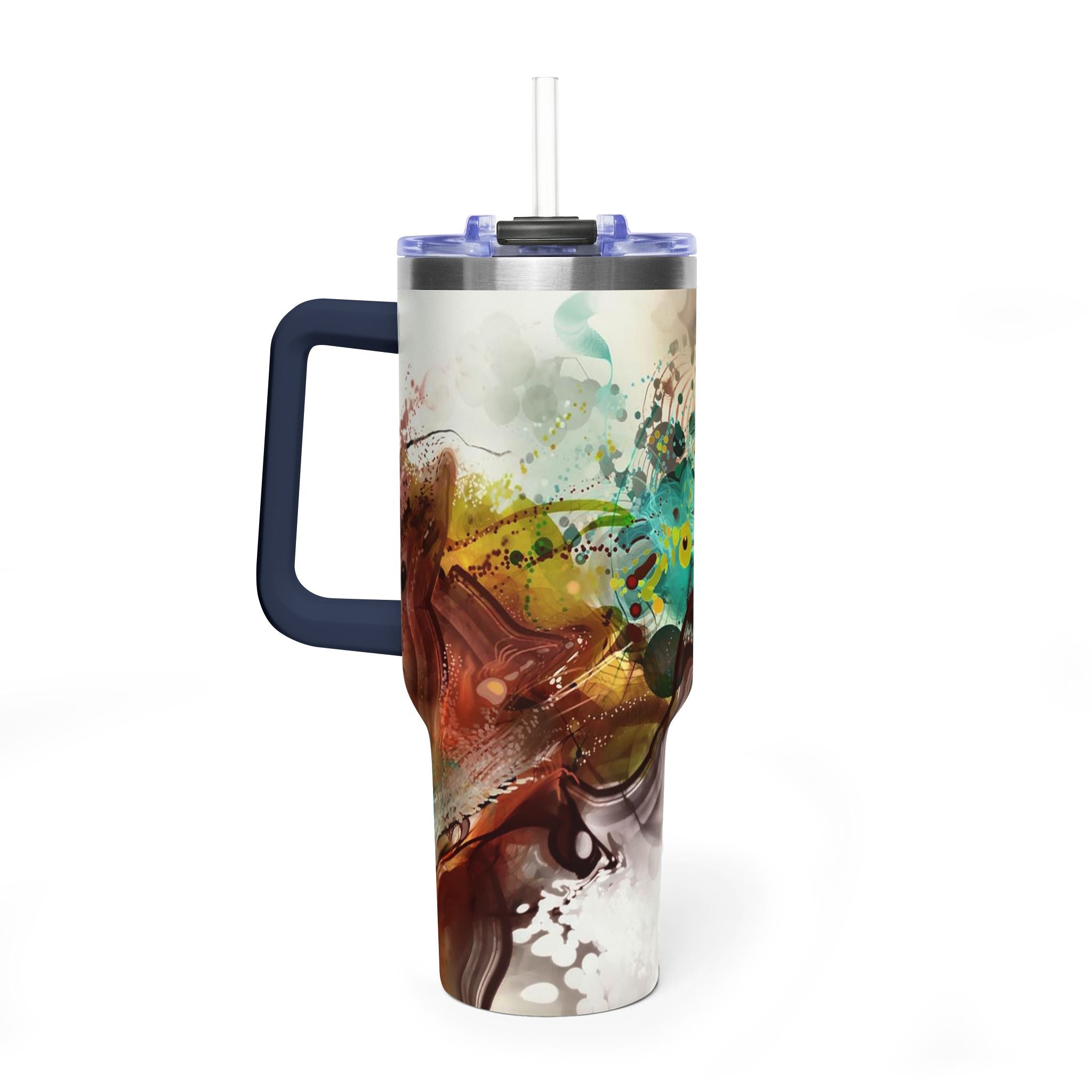 40oz Floral Abstract Vacuum Tumbler - Insulated Travel Cup