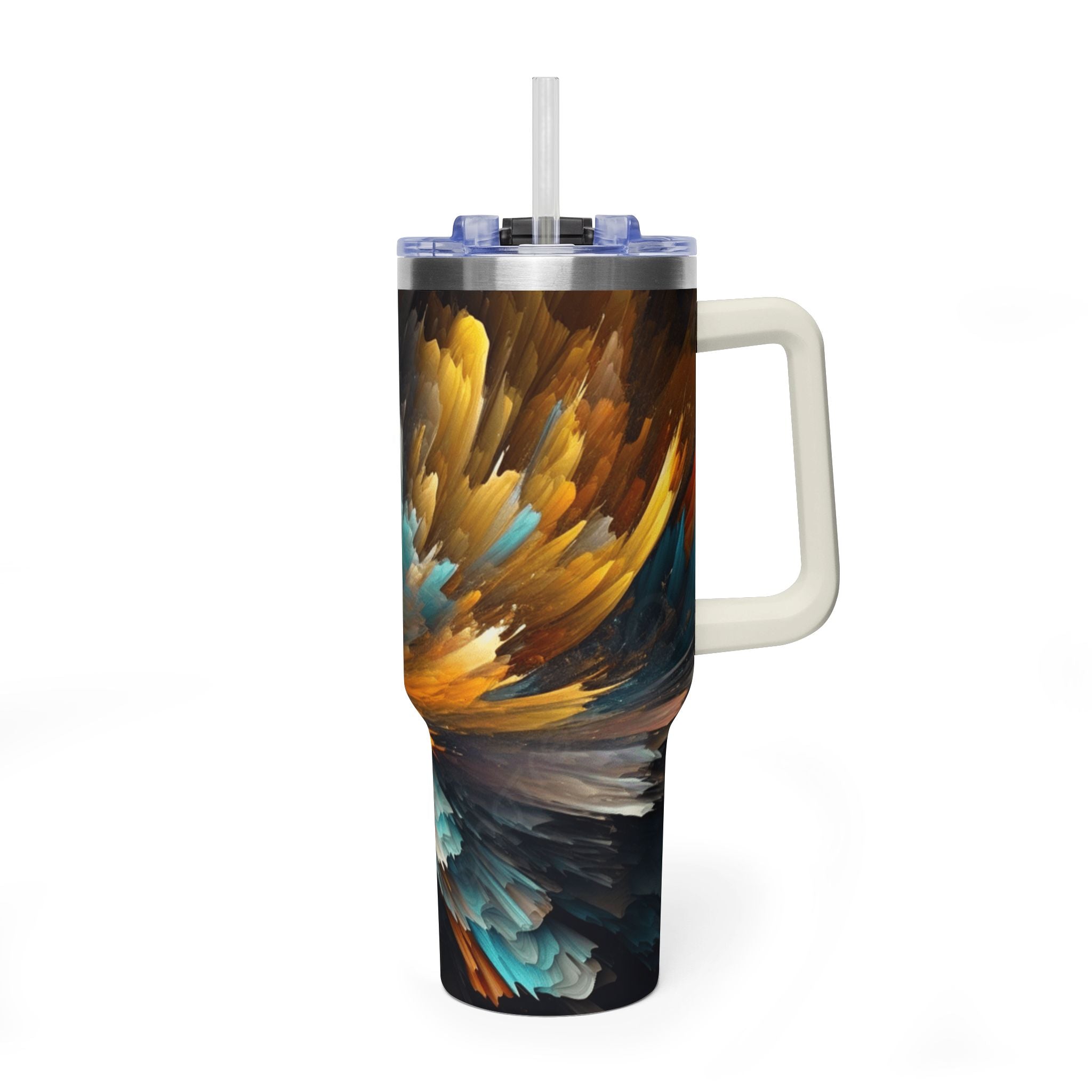 40oz Vacuum Tumbler – Abstract Cosmic Swirl Insulated Travel Cup