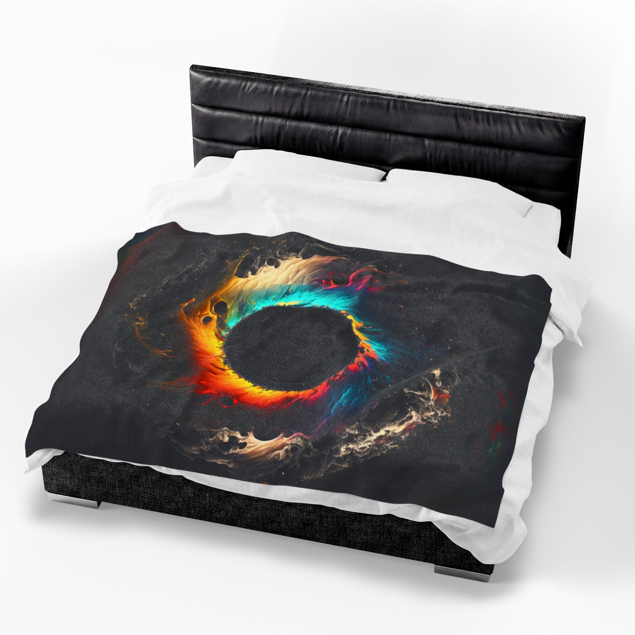 Velveteen Blanket — Cosmic Color Eye Swirl Plush Throw