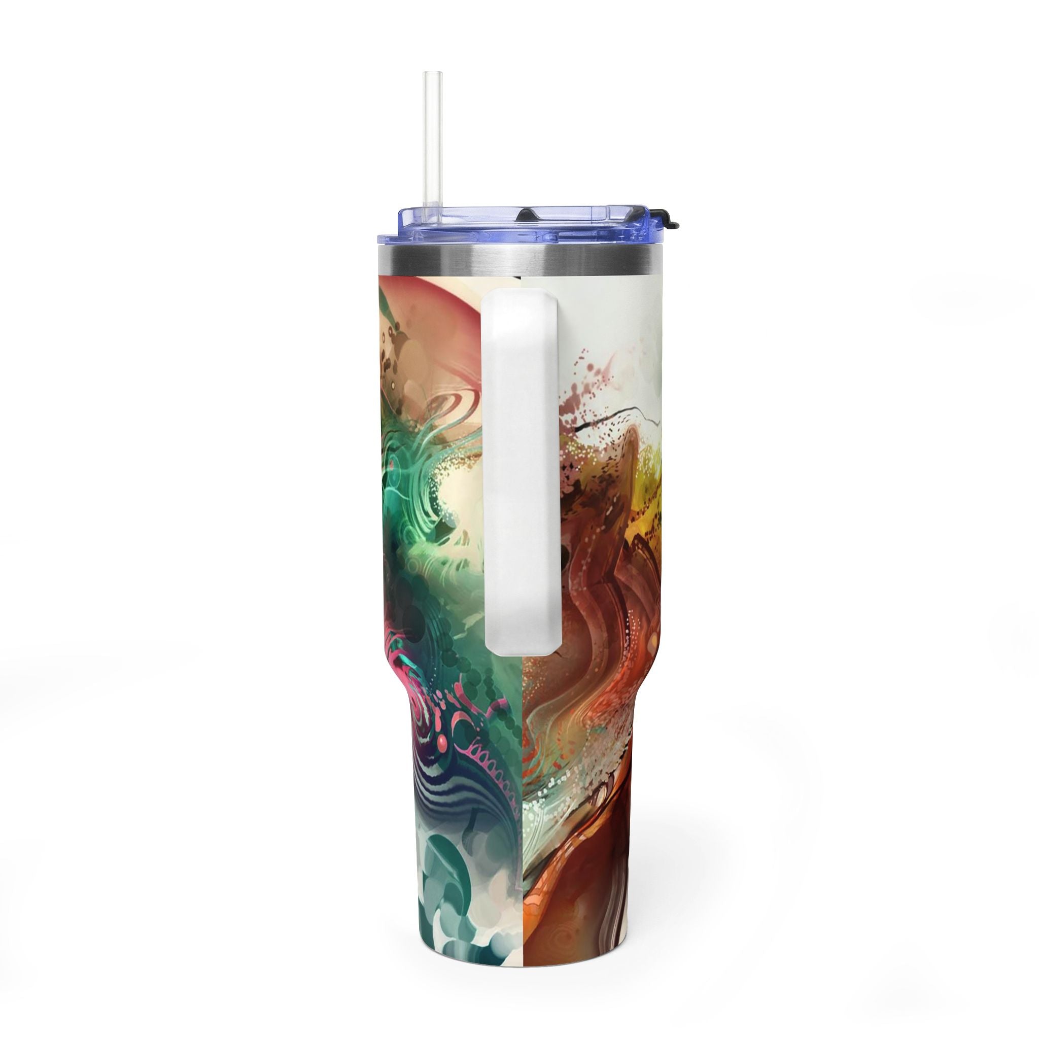 40oz Floral Abstract Vacuum Tumbler - Insulated Travel Cup