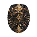 Luxurious Black & Gold Floral Bath Mat Set – 3-Piece Non-Slip Bathroom Rugs