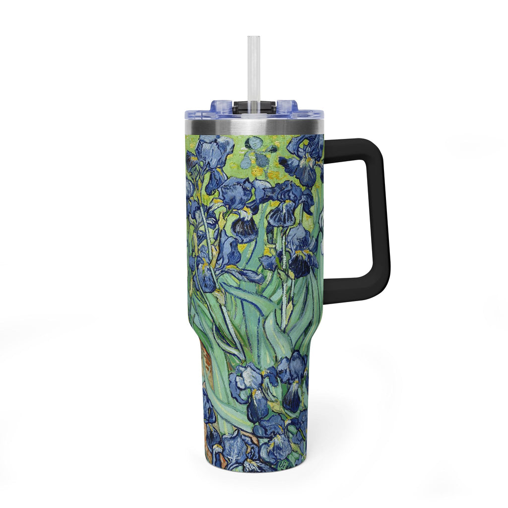 40oz Vacuum Tumbler — Van Gogh Irises Insulated Travel Mug
