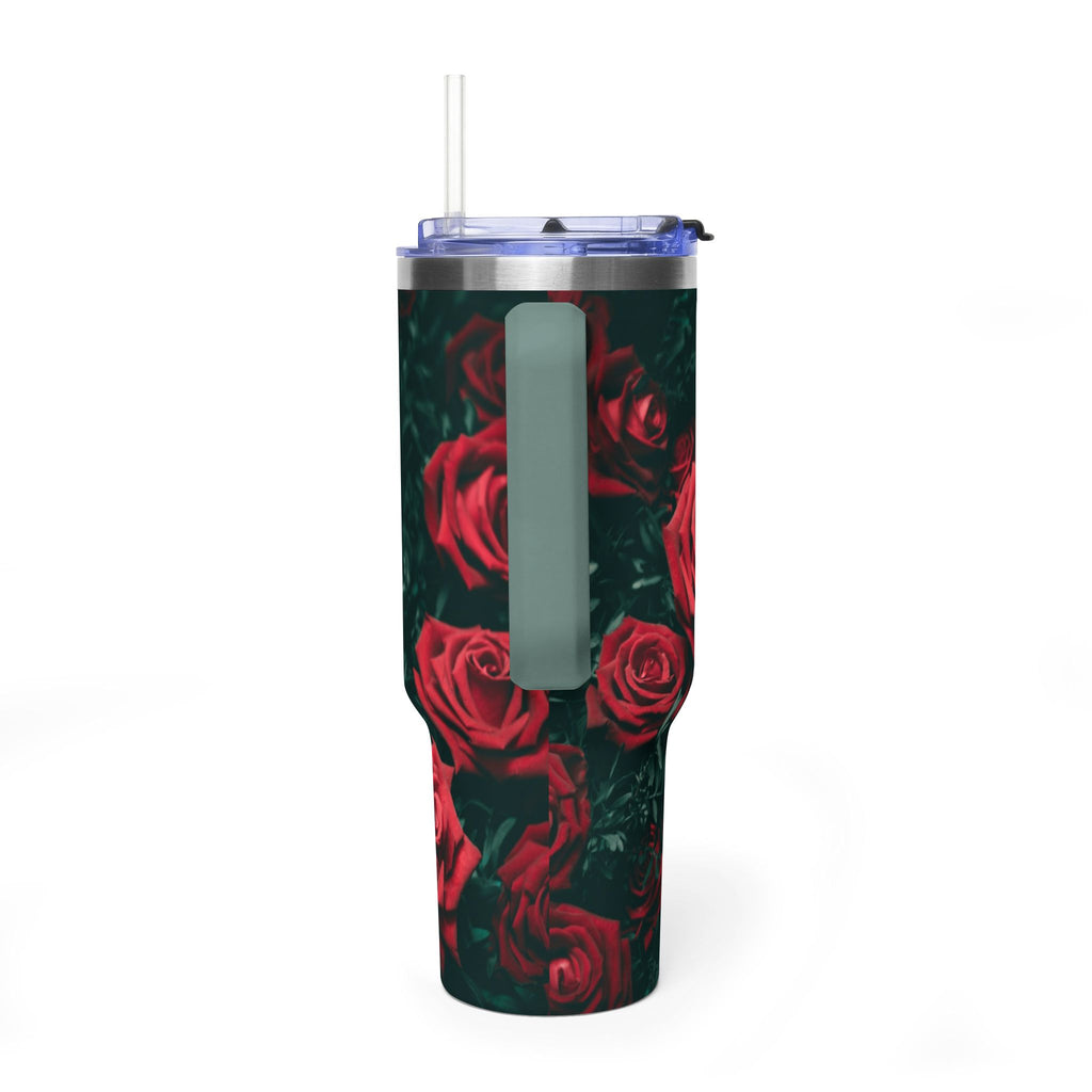 Rose Pattern 40oz Vacuum Tumbler – Insulated Floral Travel Mug