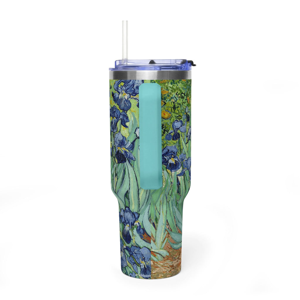 40oz Vacuum Tumbler — Van Gogh Irises Insulated Travel Mug