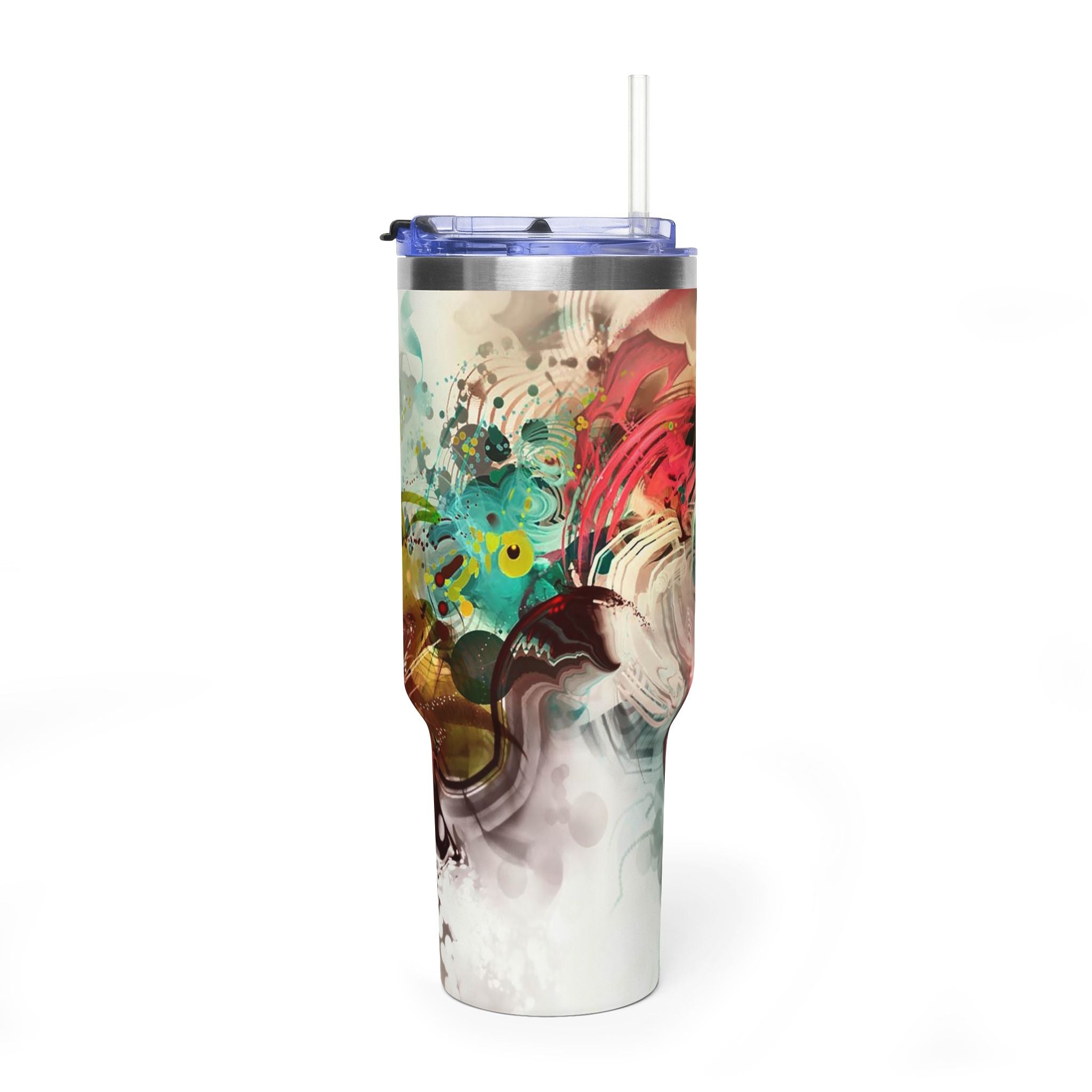 40oz Floral Abstract Vacuum Tumbler - Insulated Travel Cup