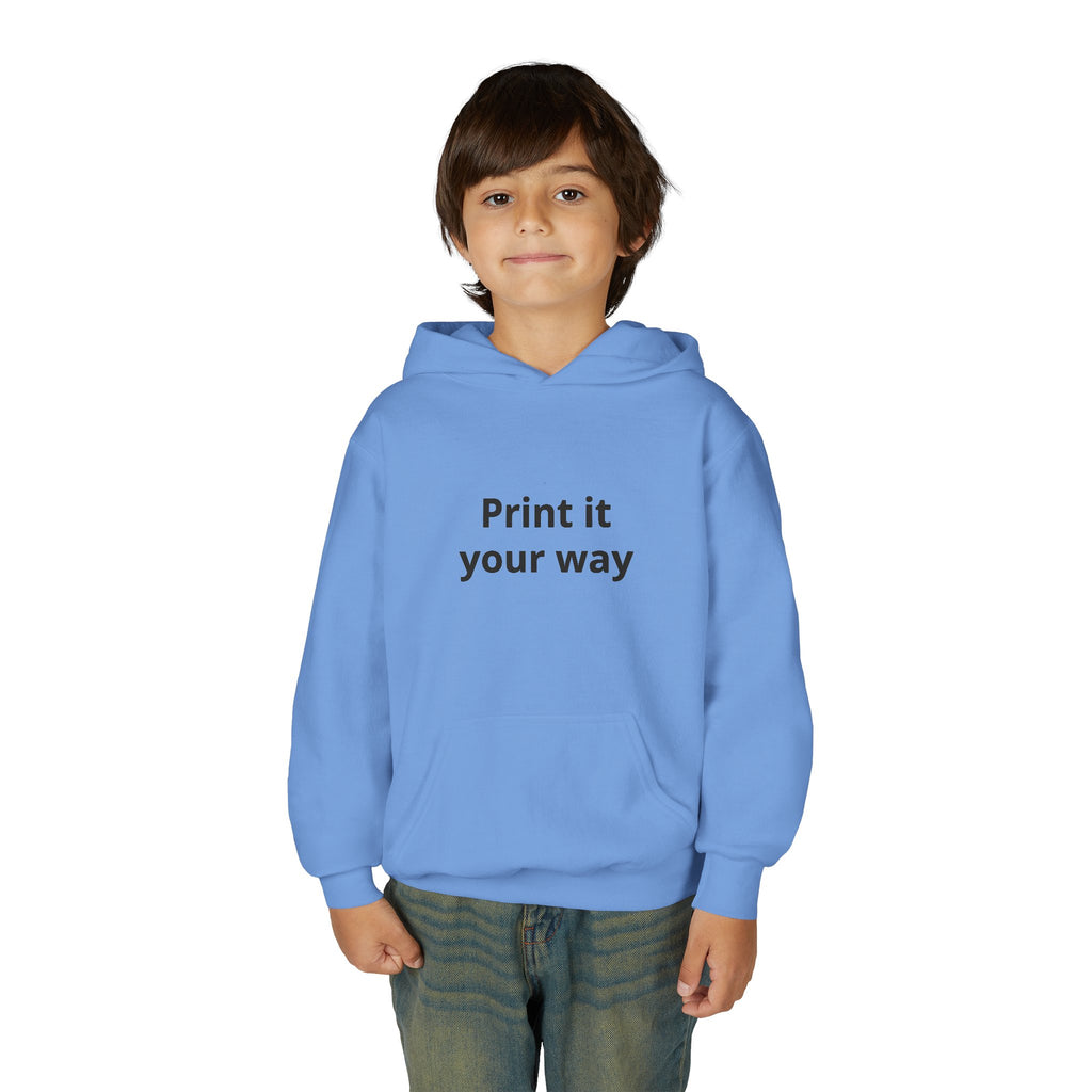 Youth Customizable White Hoodie - "Print it your way" Pullover