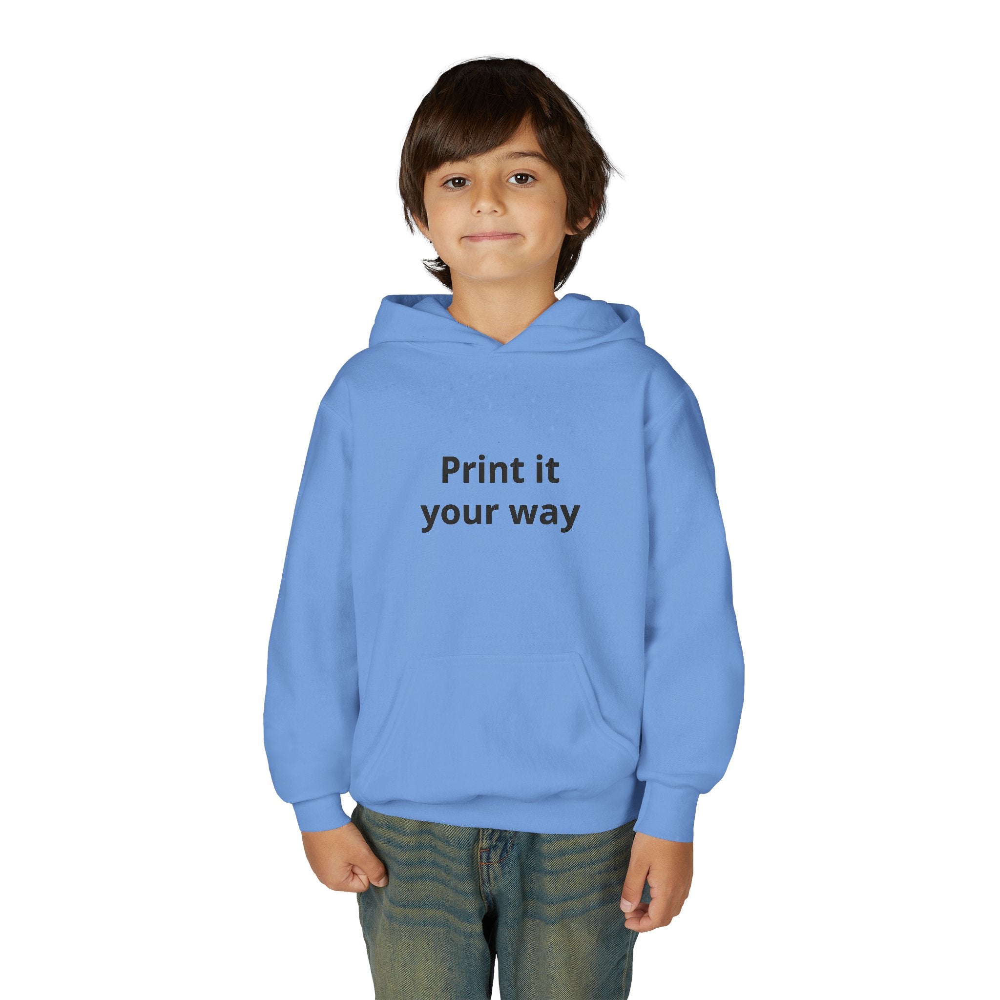 Youth Customizable White Hoodie - "Print it your way" Pullover