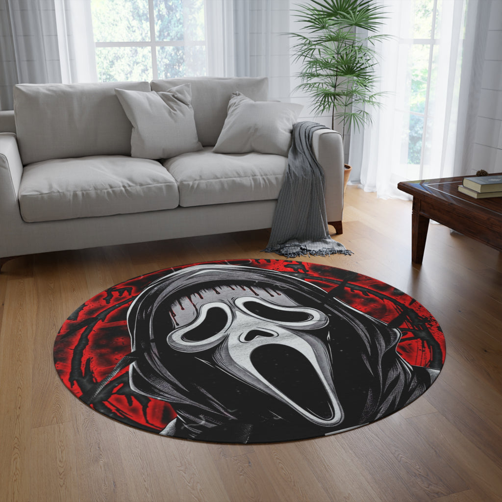 Scream Mask Round Rug