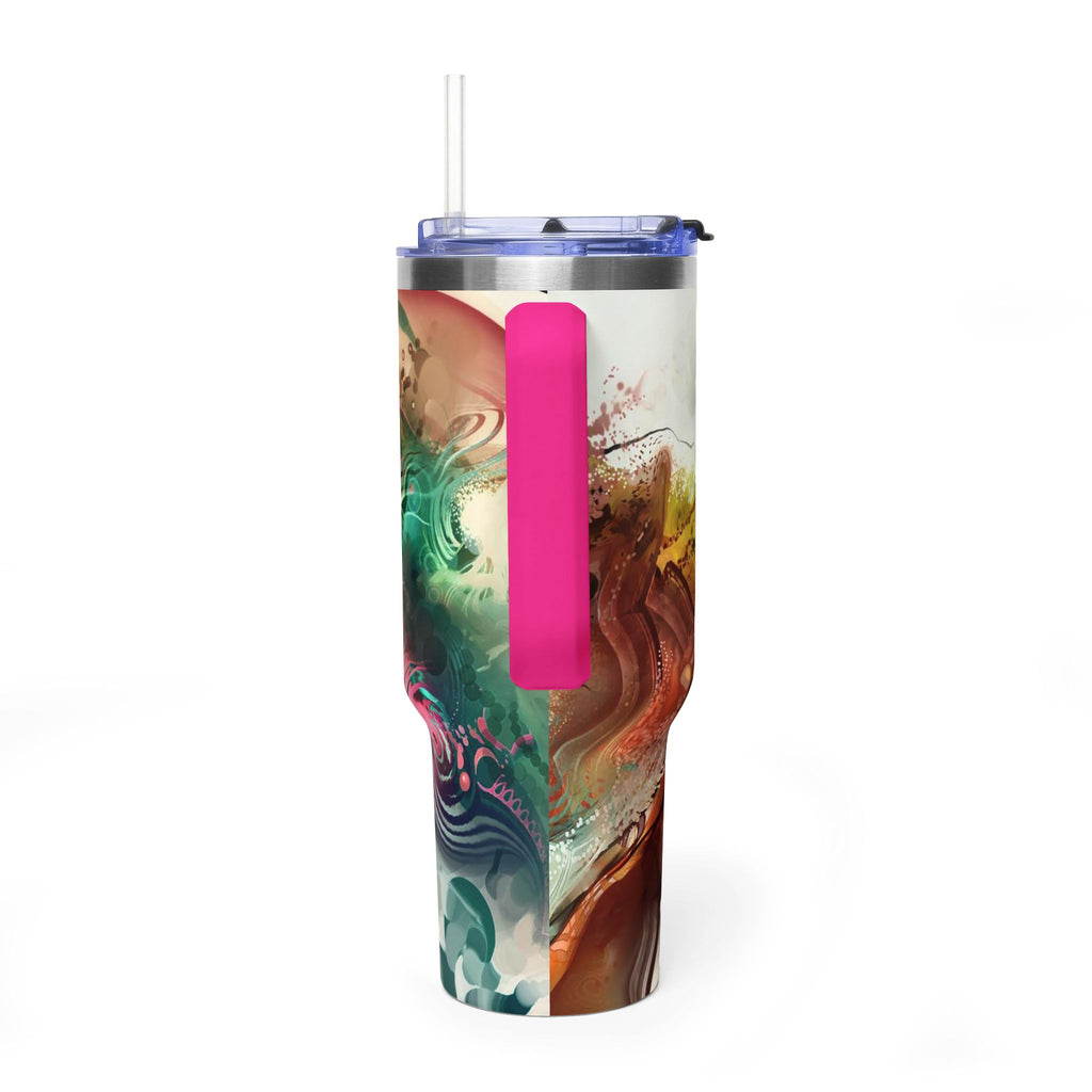 40oz Floral Abstract Vacuum Tumbler - Insulated Travel Cup