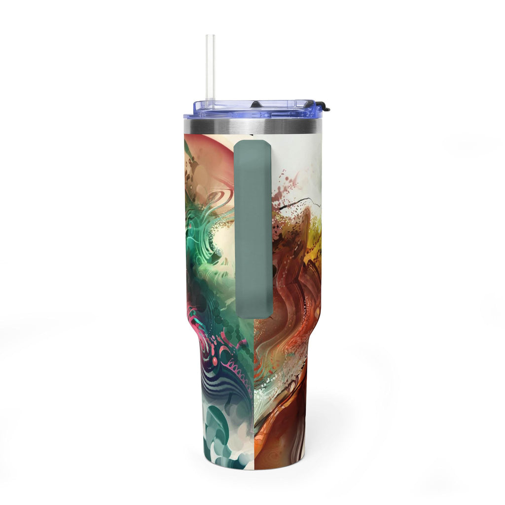 40oz Floral Abstract Vacuum Tumbler - Insulated Travel Cup